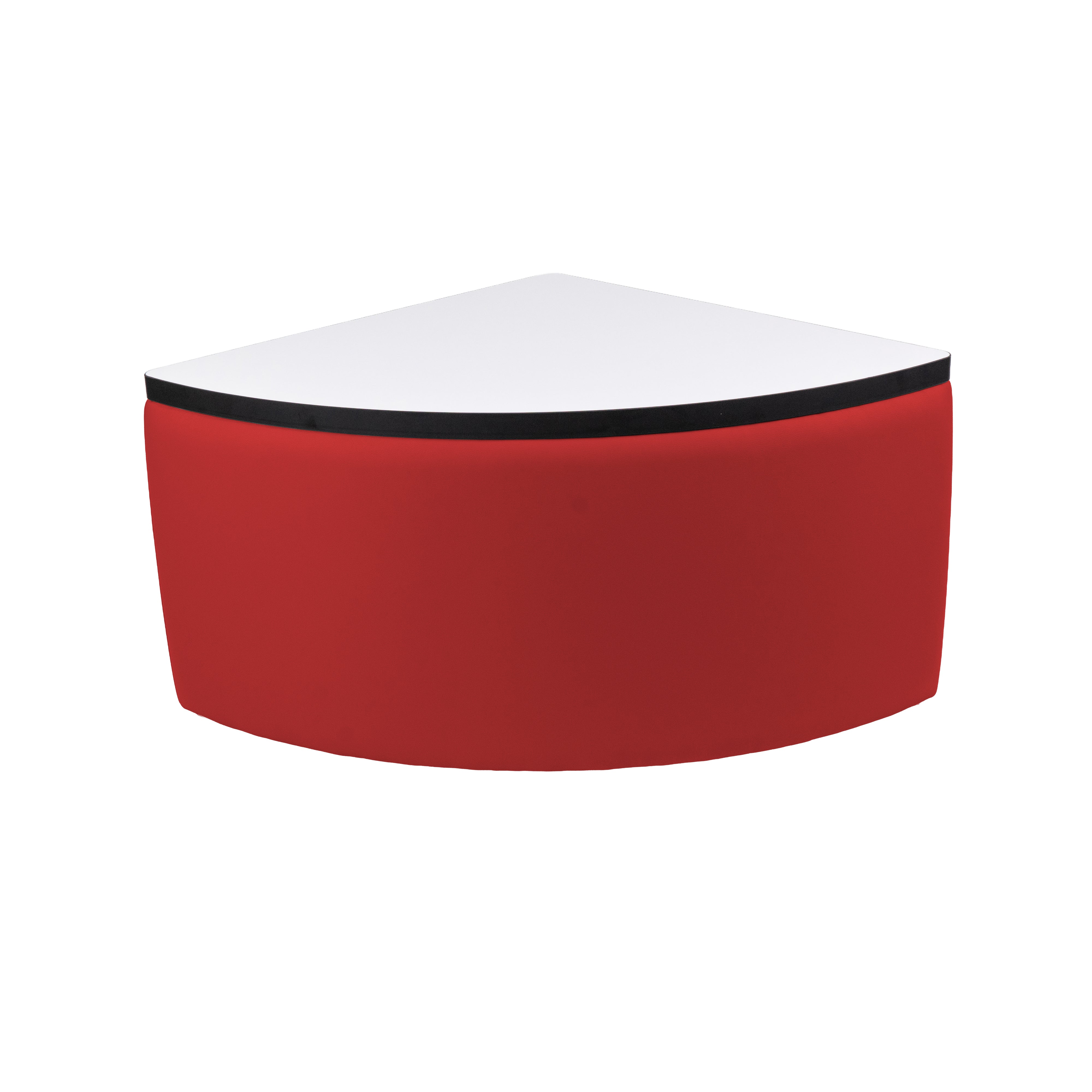 UPH Ottoman Table Top HPL Pie 18H / 186 Red - Dry Erase-Black