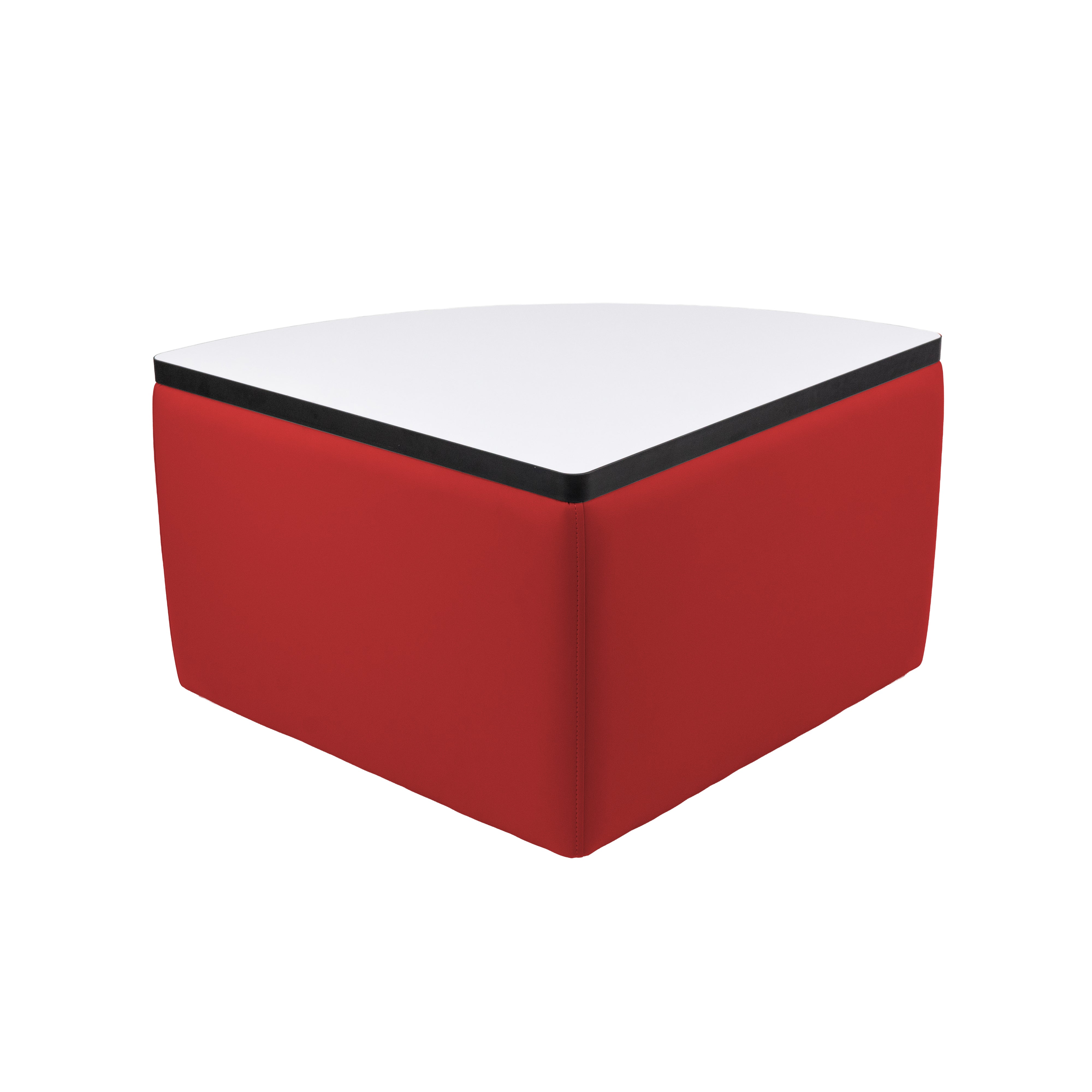 UPH Ottoman Table Top HPL Pie 18H / 186 Red - Dry Erase-Black