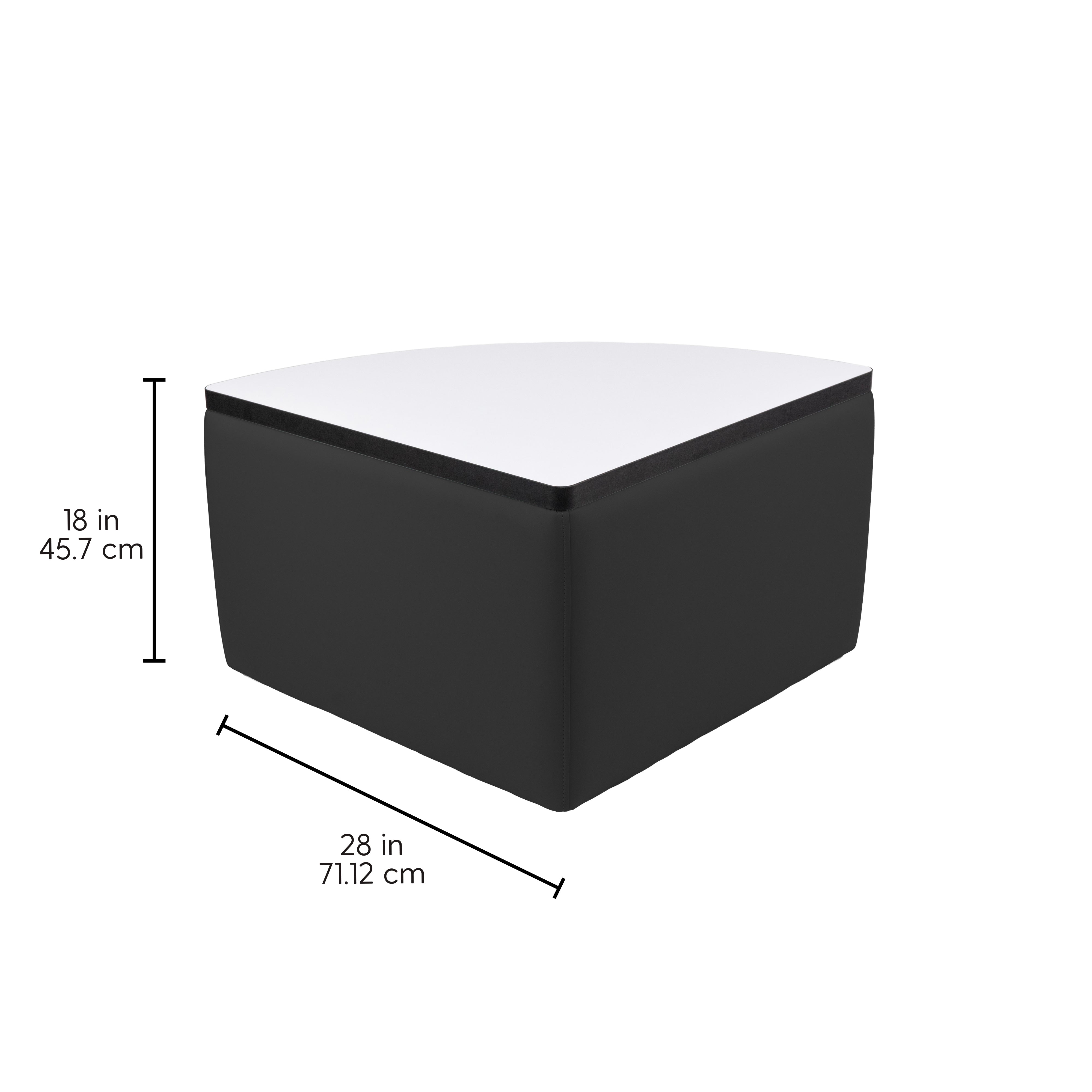 UPH Ottoman Table Top HPL Pie 18H / Black - Dry Erase-Black