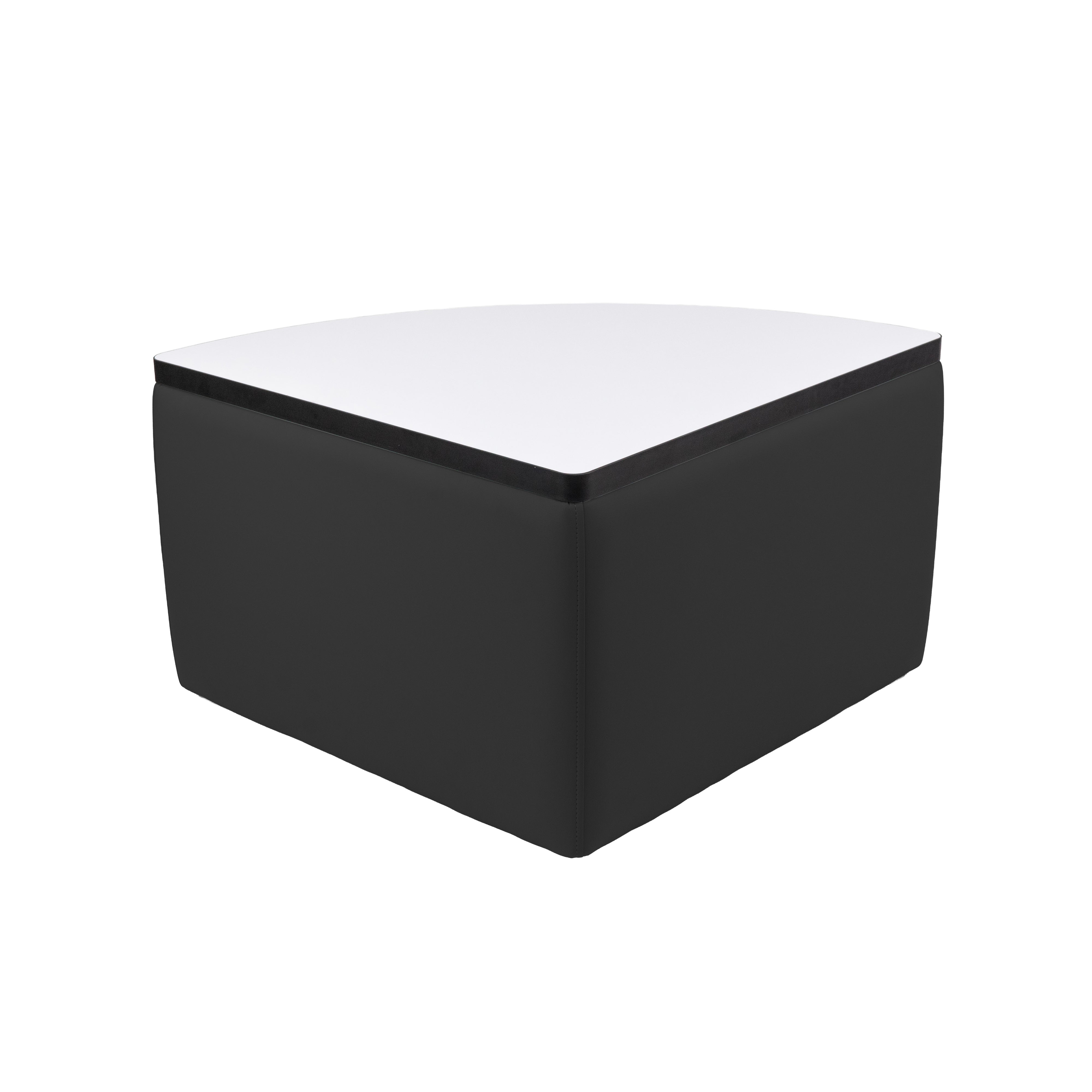 UPH Ottoman Table Top HPL Pie 18H / Black - Dry Erase-Black