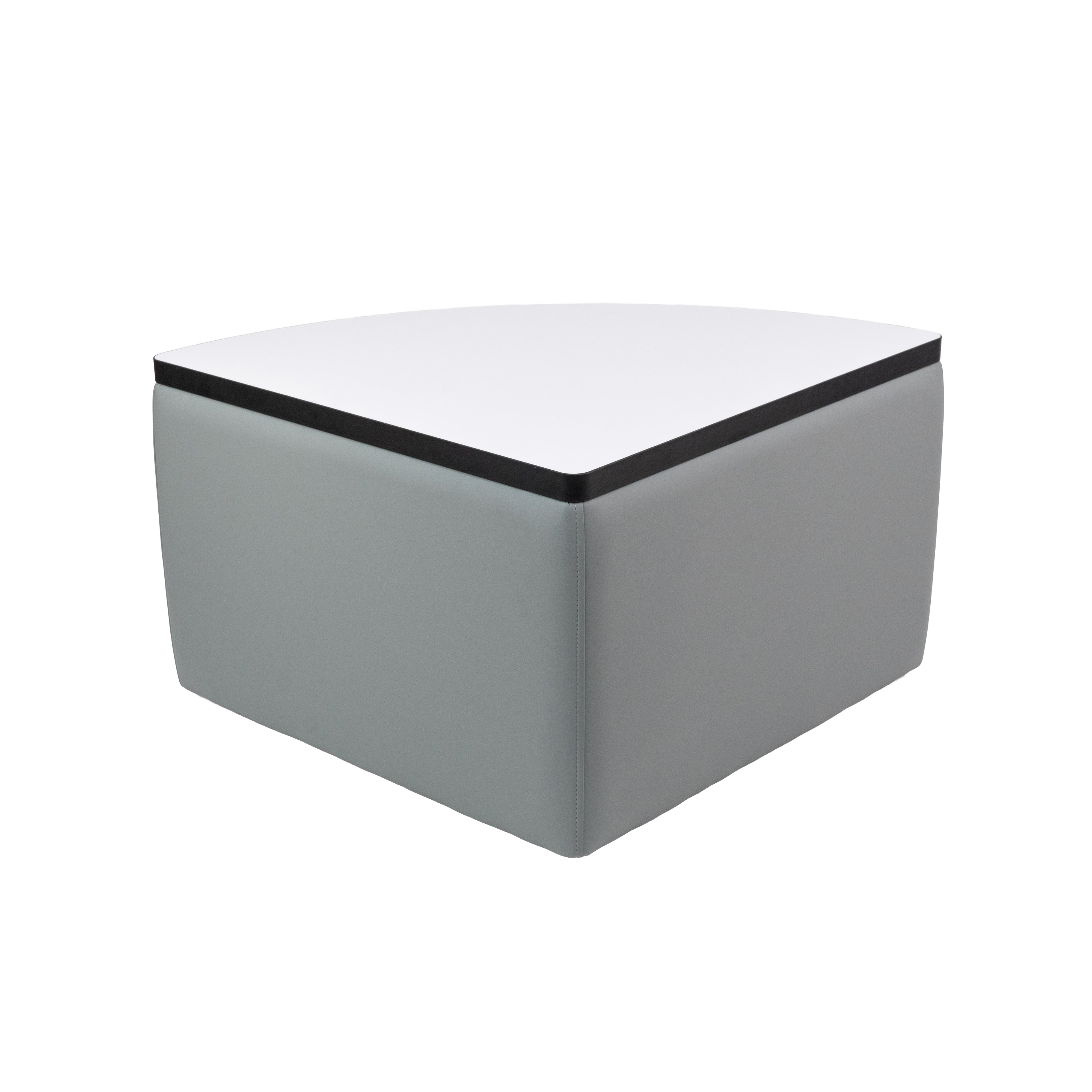 UPH Ottoman Table Top HPL Pie 18H / Gray - Dry Erase-Black