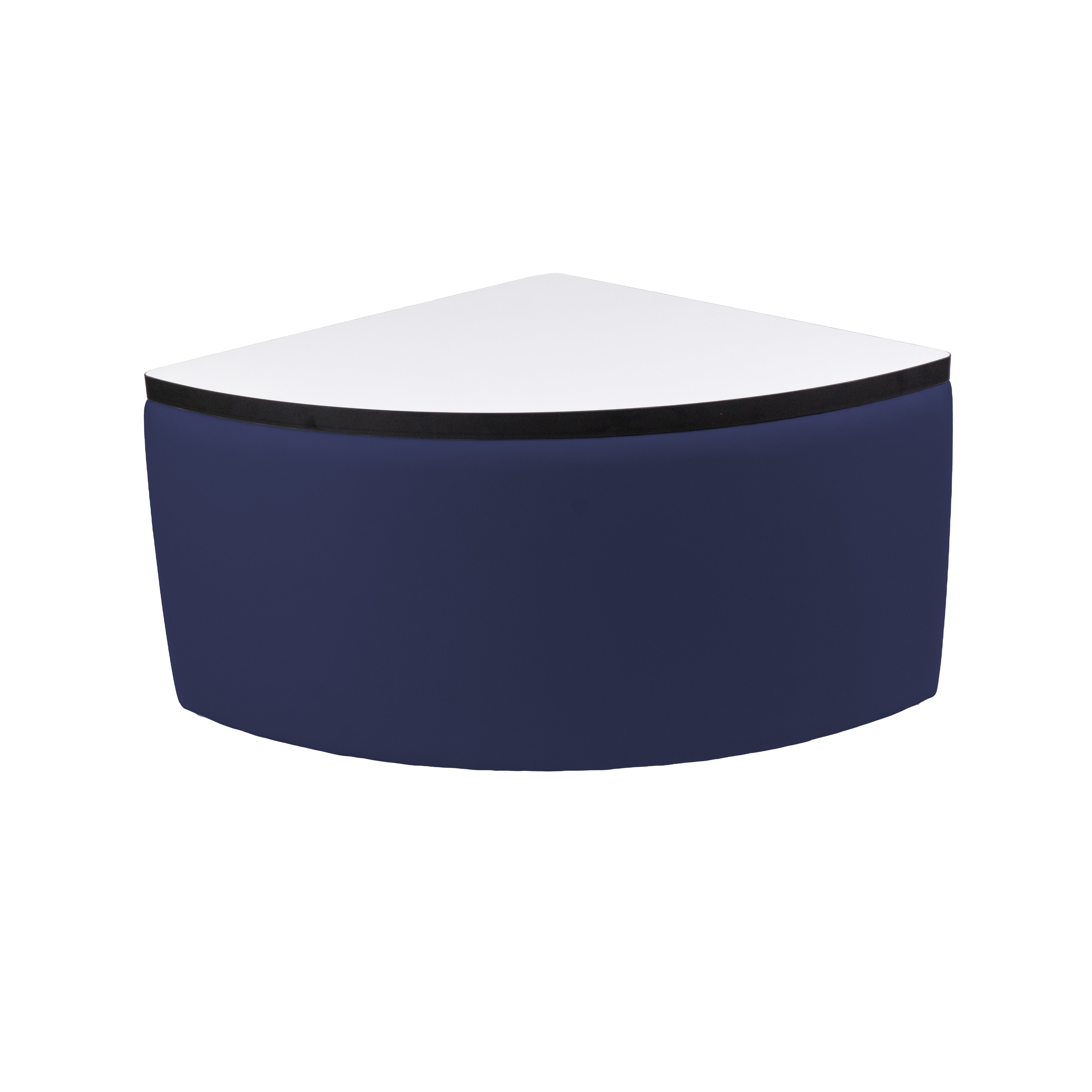 UPH Ottoman Table Top HPL Pie 18H / Navy - Dry Erase-Black