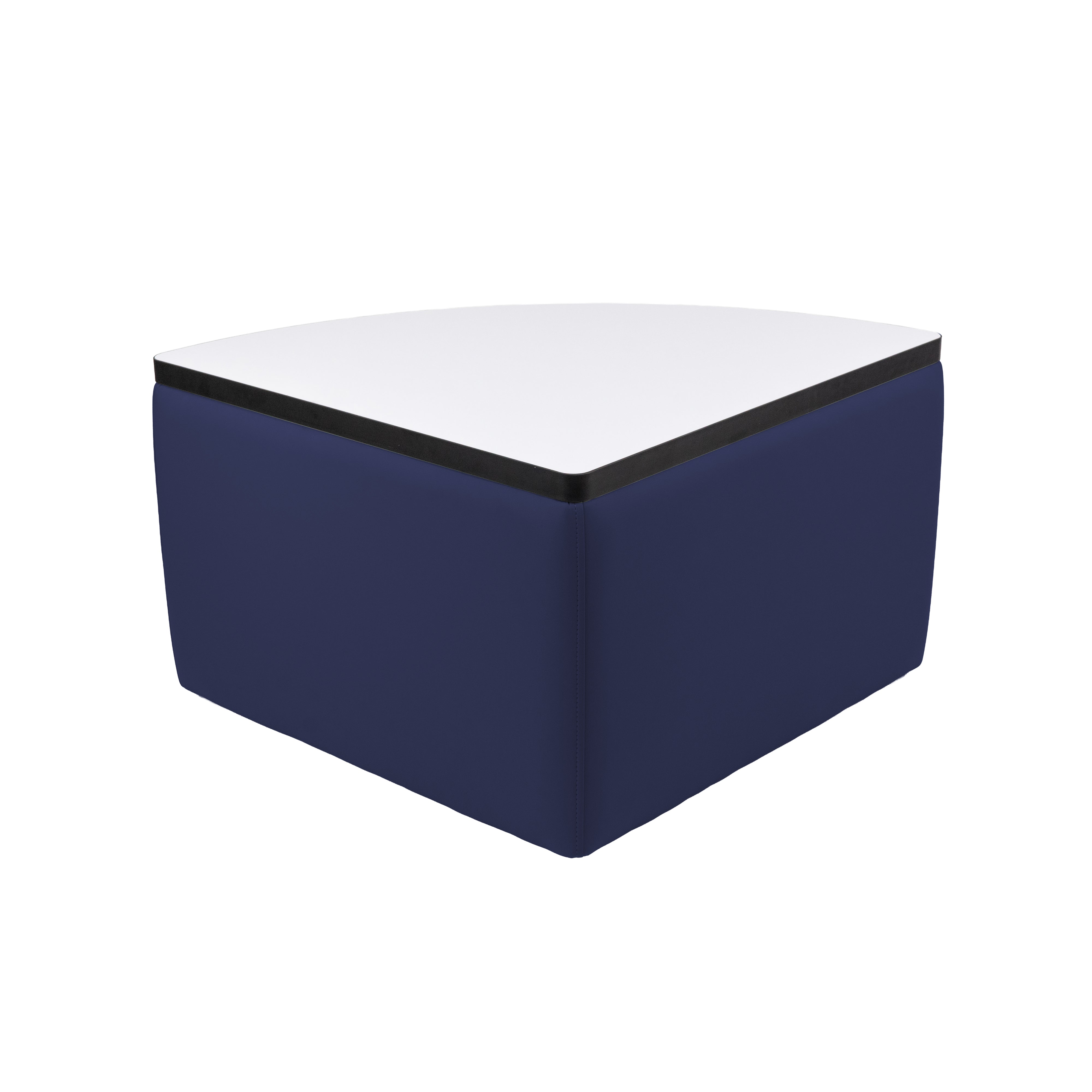 UPH Ottoman Table Top HPL Pie 18H / Navy - Dry Erase-Black