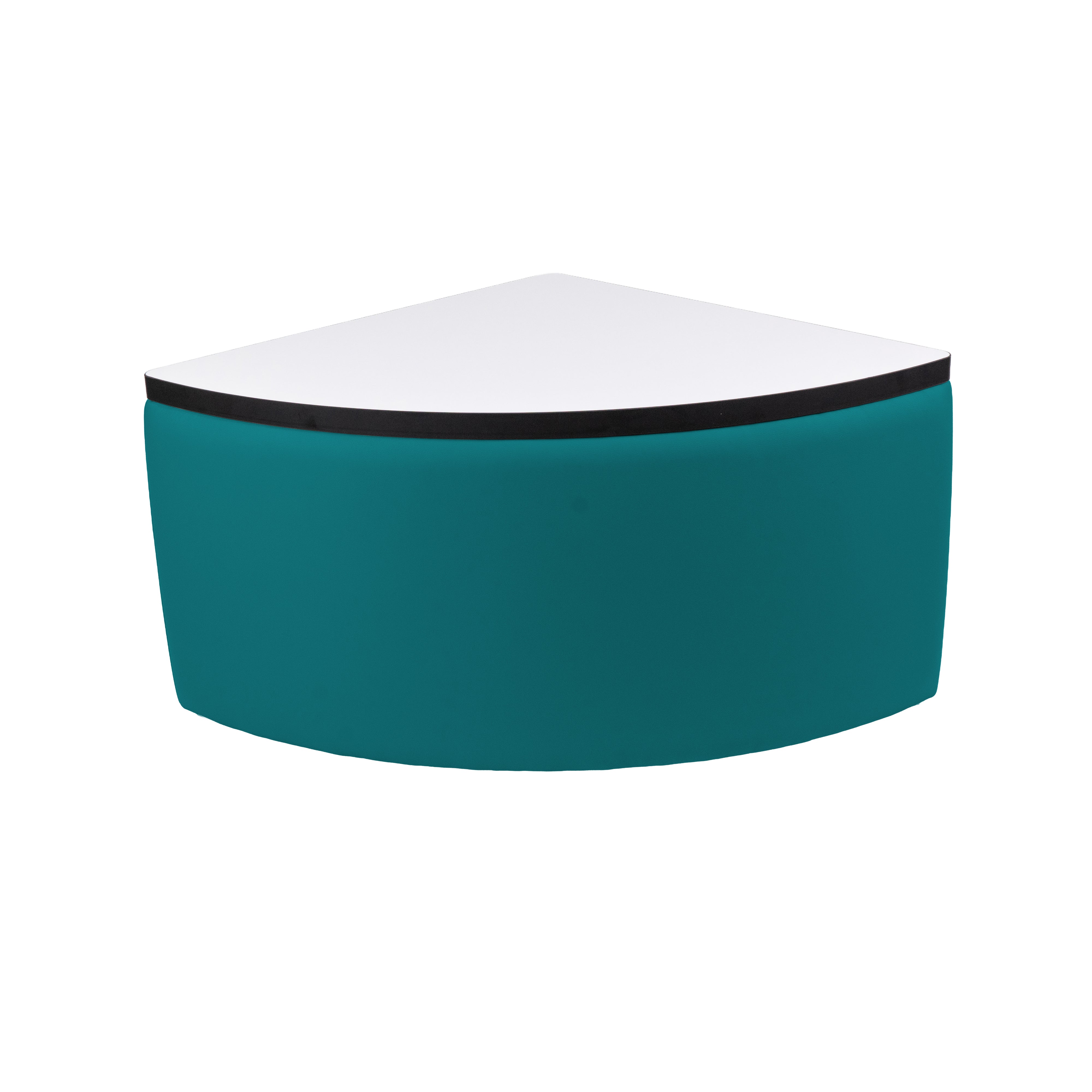UPH Ottoman Table Top HPL Pie 18H / Teal - Dry Erase-Black