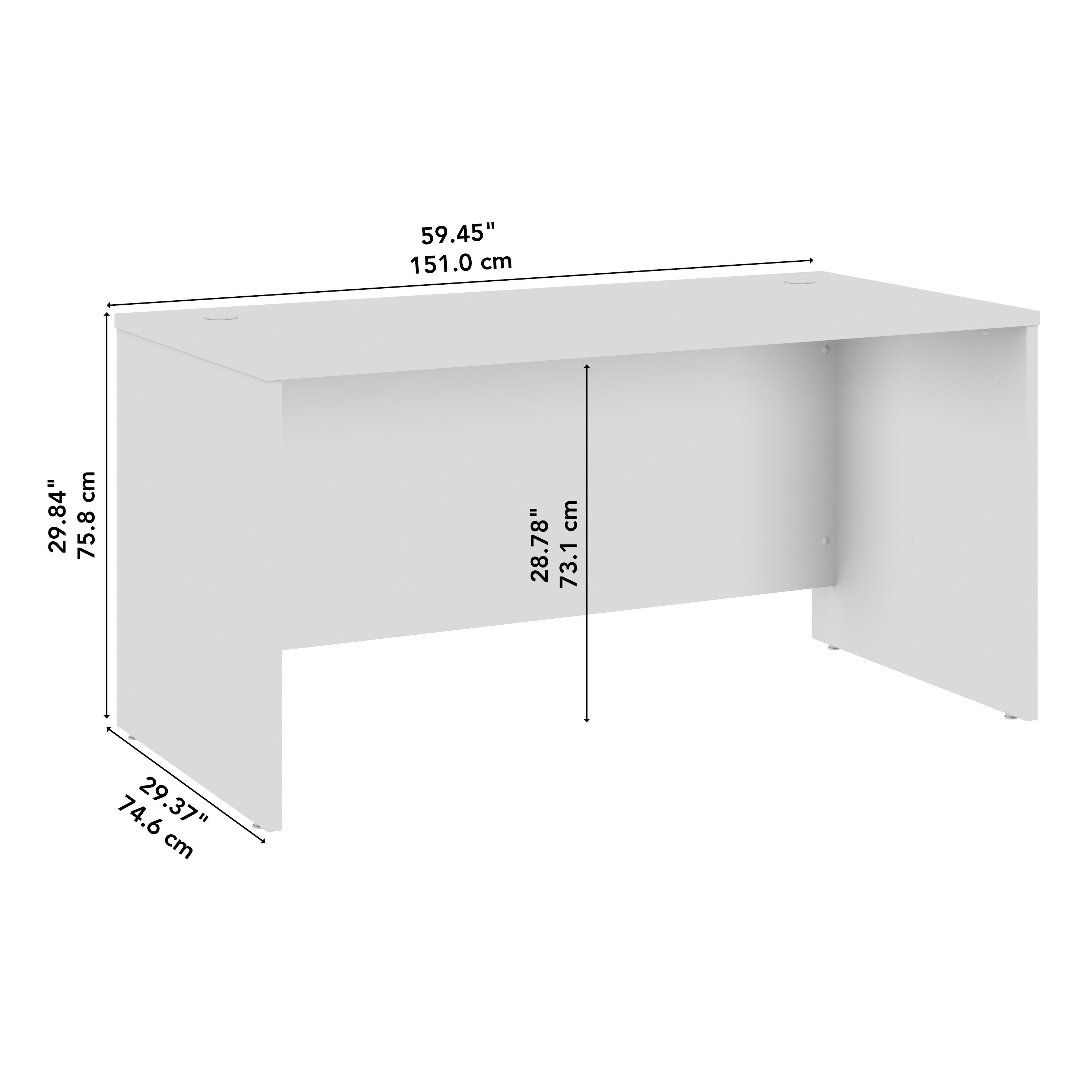 Bush Business Furniture Studio C 60W x 30D Office Desk in Natural Elm - 59.45" Width x 29.37" Depth x 29.84" Height