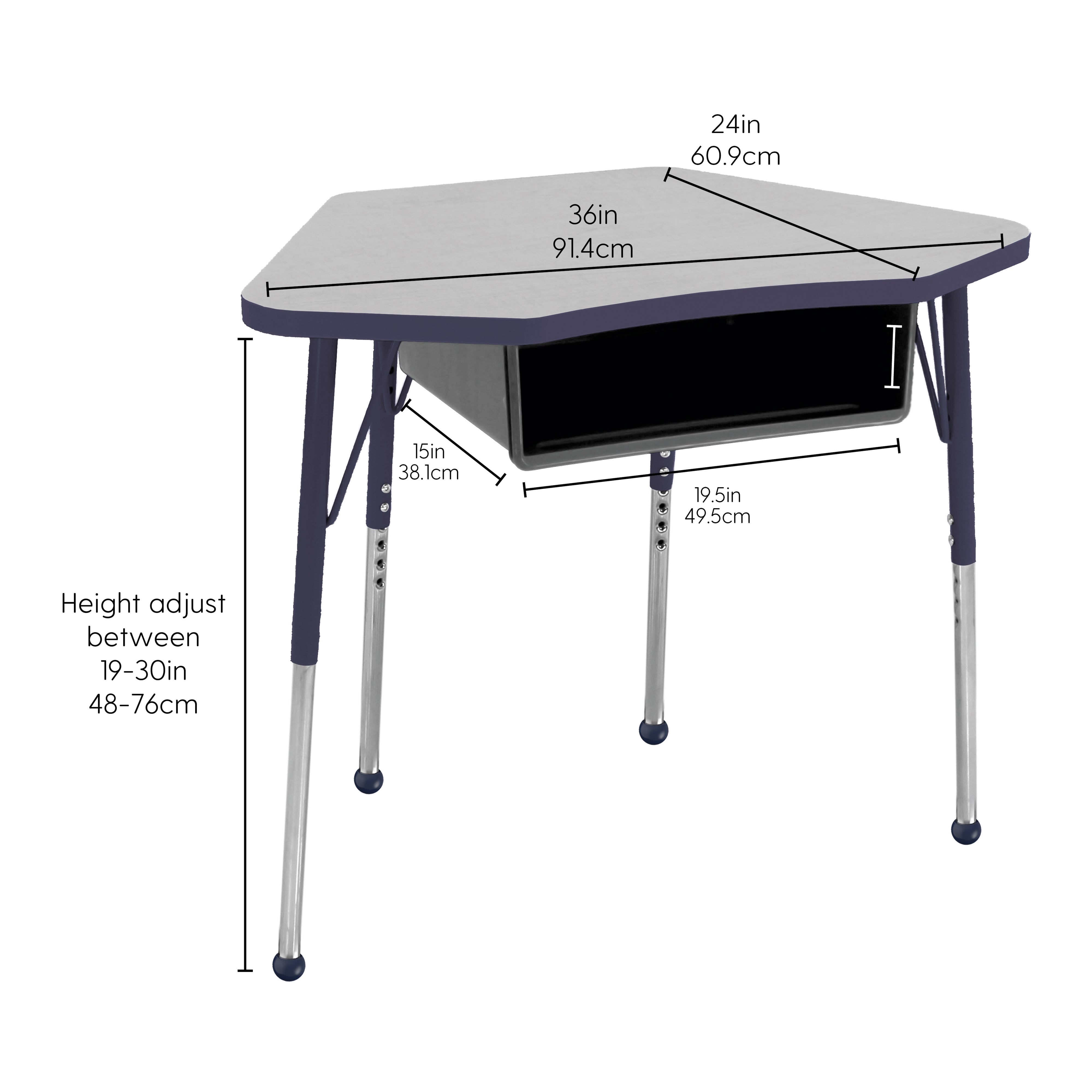 TF Petal 24x36 Book Box Stnd Ball 2pk / Gray-Navy - Navy