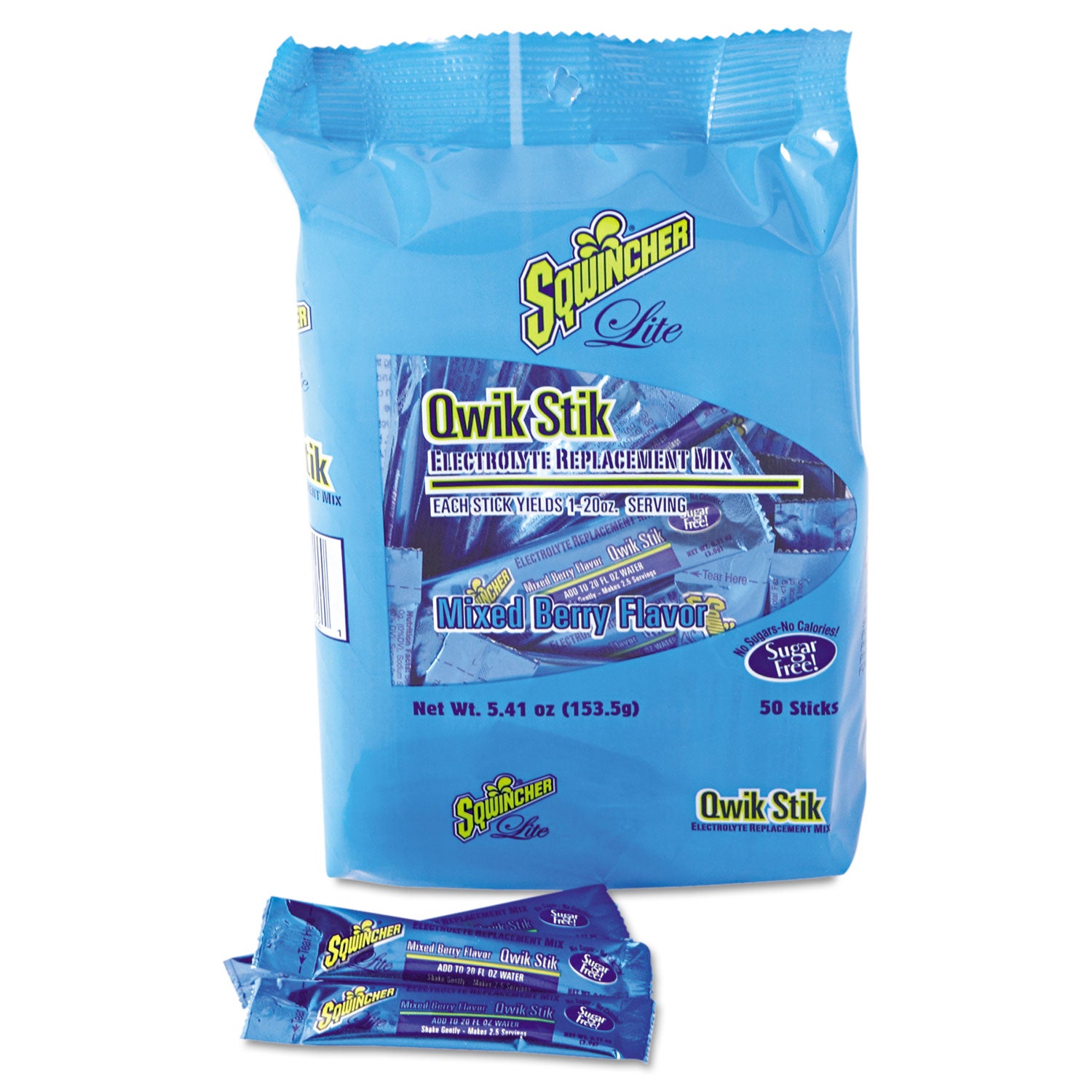 Sugar-Free Qwik Stik Energy Drink Mix, Berry, 1.26 oz Packet, 50/Pack