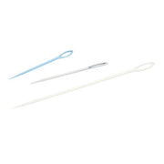 School Smart Plastic Large Eye Needle, 3 in, Pack of 12