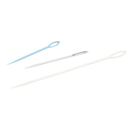 School Smart Plastic Large Eye Needle, 3 in, Pack of 12