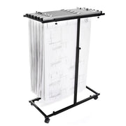 AdirOffice Blueprint Steel Vertical Plan Center, Black with 42 in. Aluminum Hanging Clamps (6-Pack)