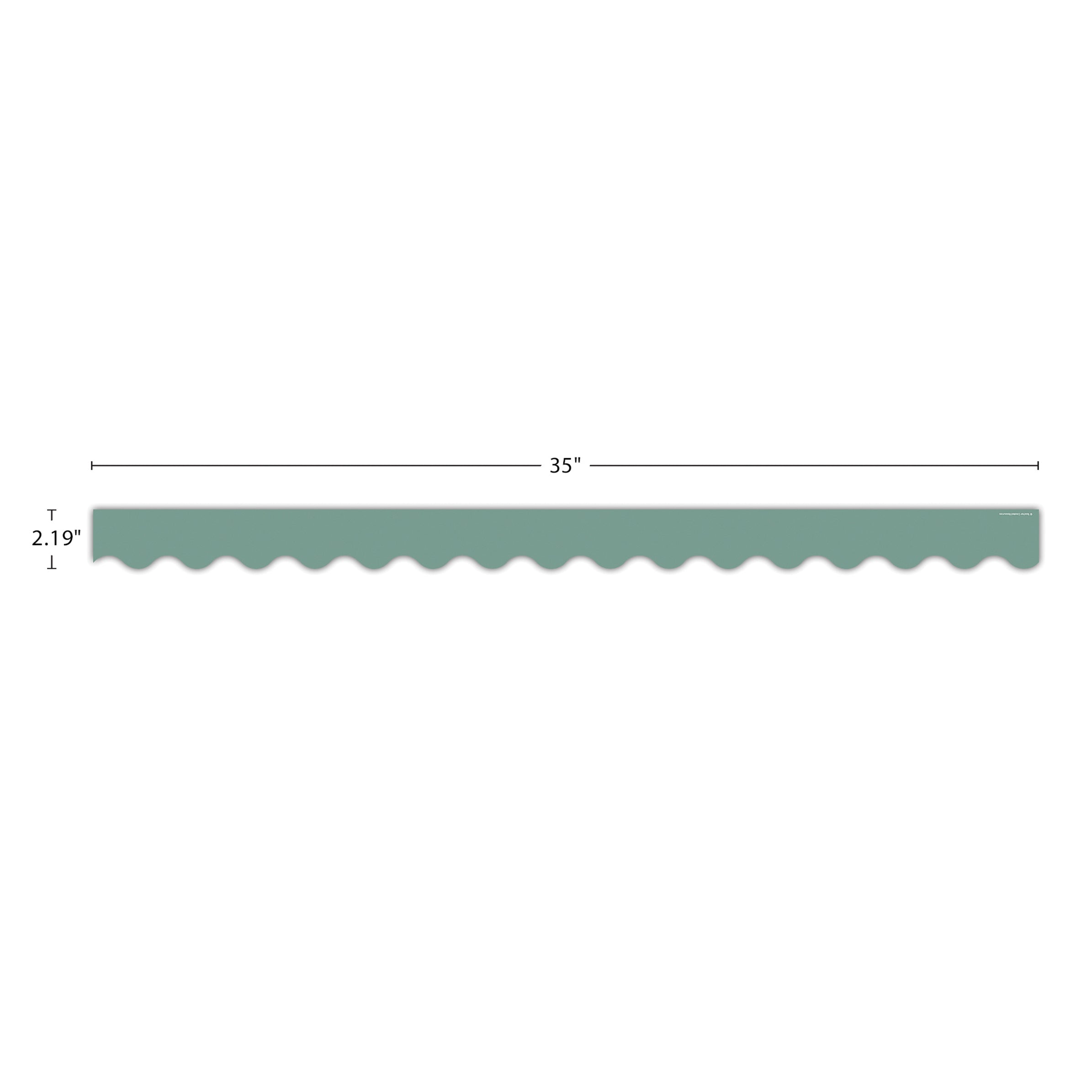 Retreat Green Scalloped Border Trim, 35 Feet