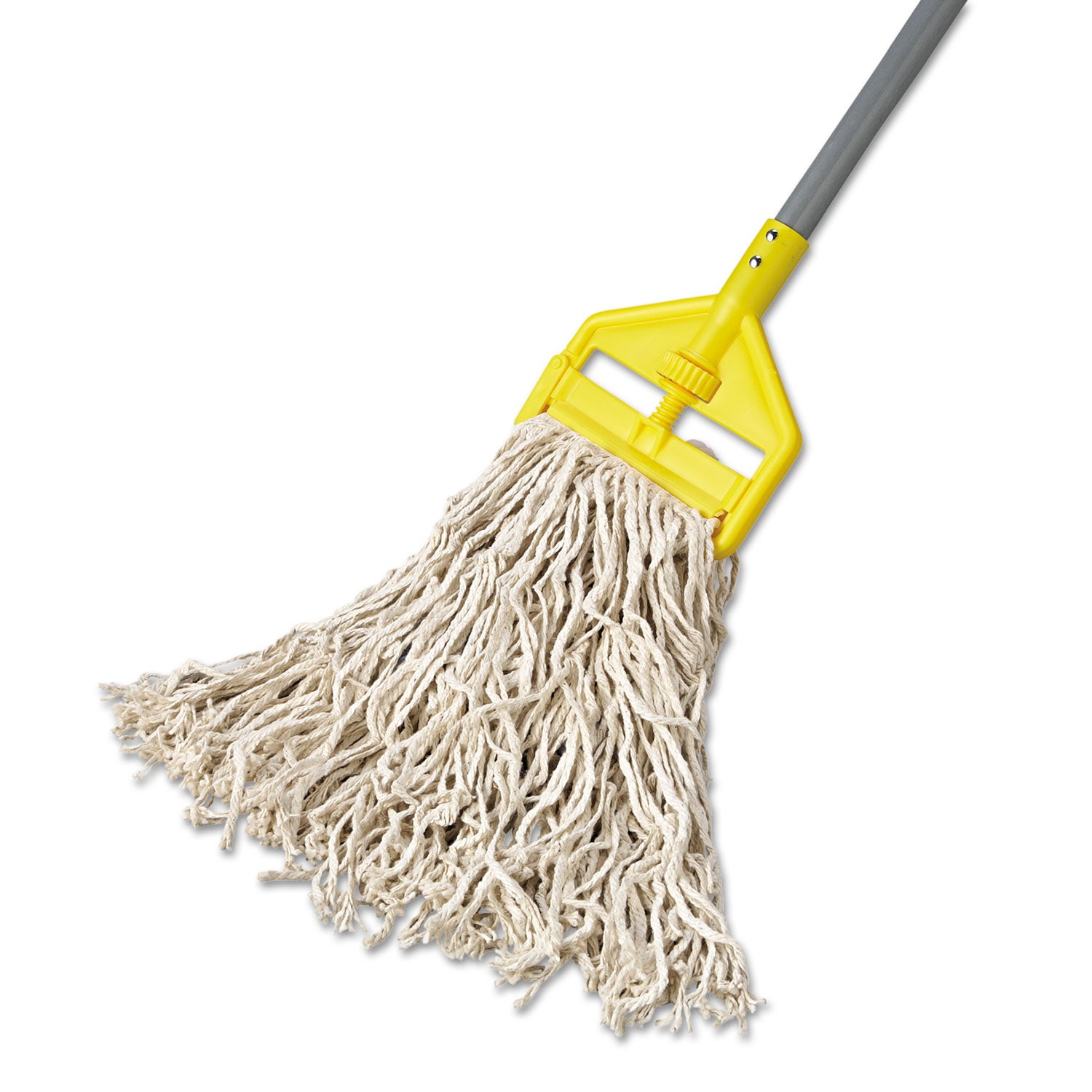 Economy Cut-End Cotton Wet Mop Head, 16oz, 1" Band, White, 12/carton