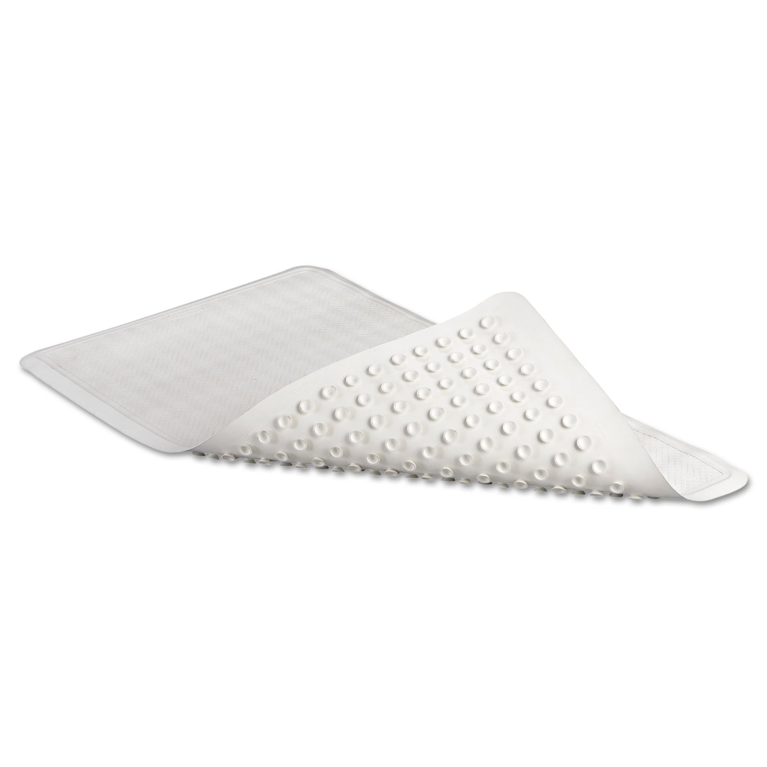 Rubbermaid Commercial Safti Grip Large Bath Mat - Bathroom - 28" Length x 16" Width - Rectangular - Textured - Rubber - White - 1 Each