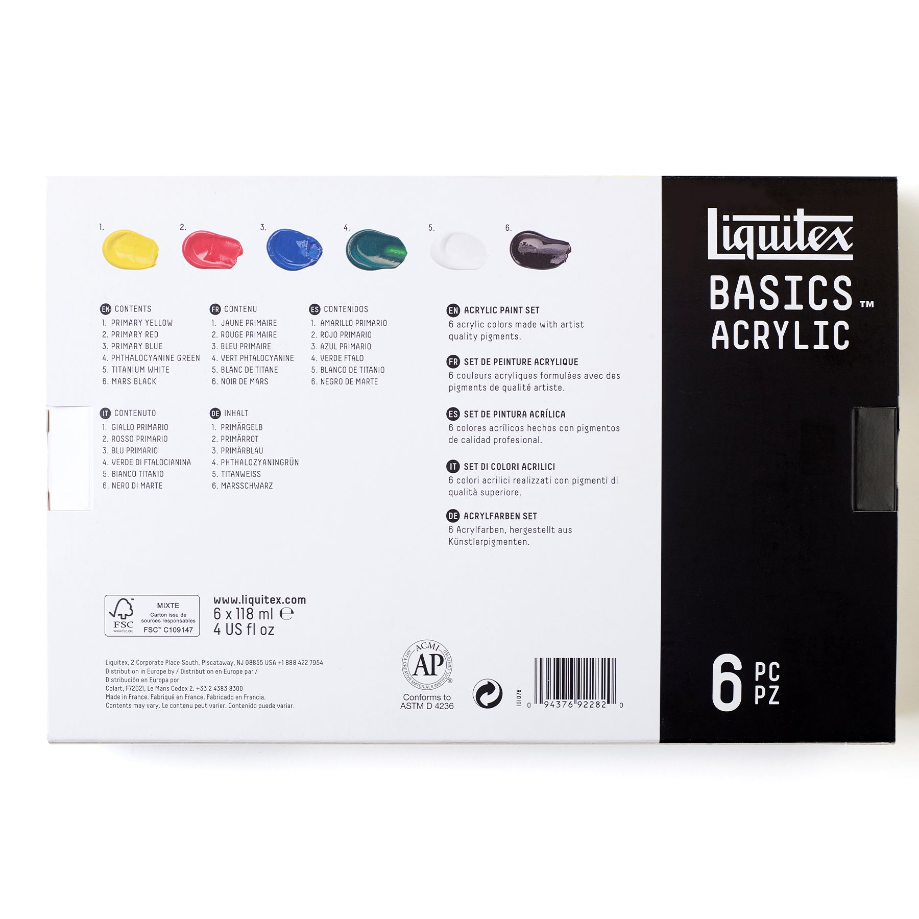 LQ BASICS Acrylic Color 6 x 118ml Tube Set
