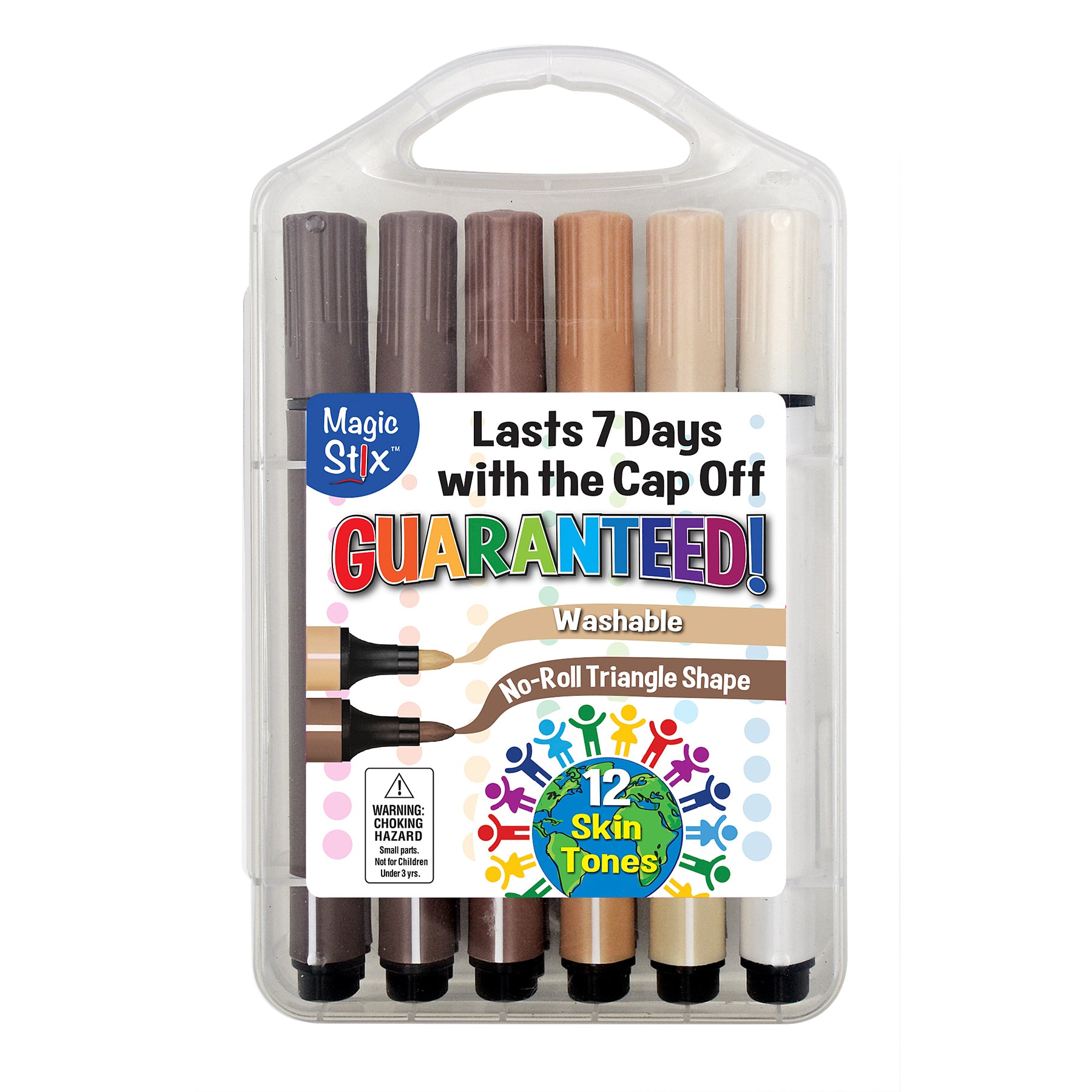 Triangular Magic Stix Global Skin Tone Markers, 12 Per Pack, 6 Packs