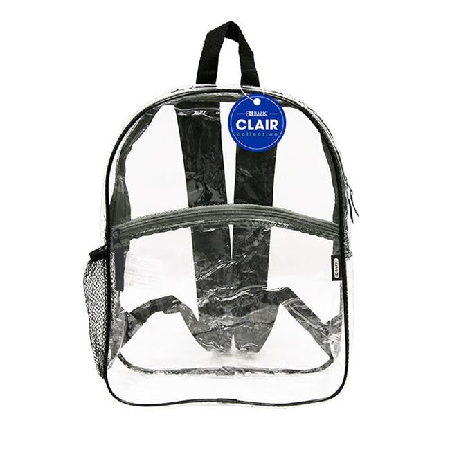 BAZIC Clear Backpack Clair 17   Transparent See Through Bag Waterproof  Large Capacity  1-Pack