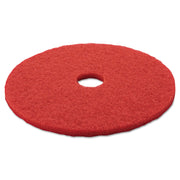 3M Red Buffer Pads - 20" Diameter - Polyester Fiber - Red - 5 / Carton