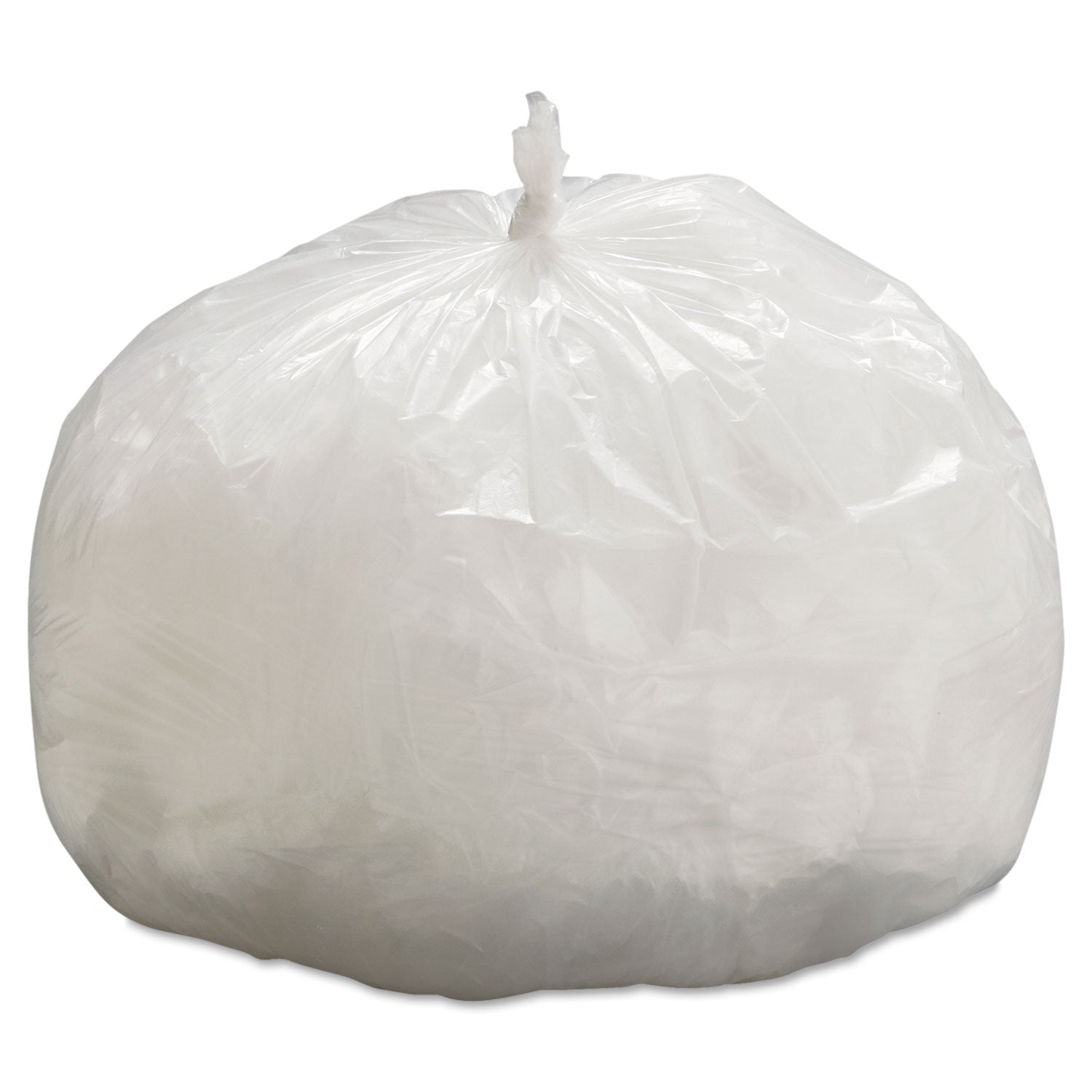 High-Density Can Liners, 33 gal, 9 mic, 33" x 39", Natural, Perforated Roll, 25 Bags/Roll, 20 Rolls/Carton