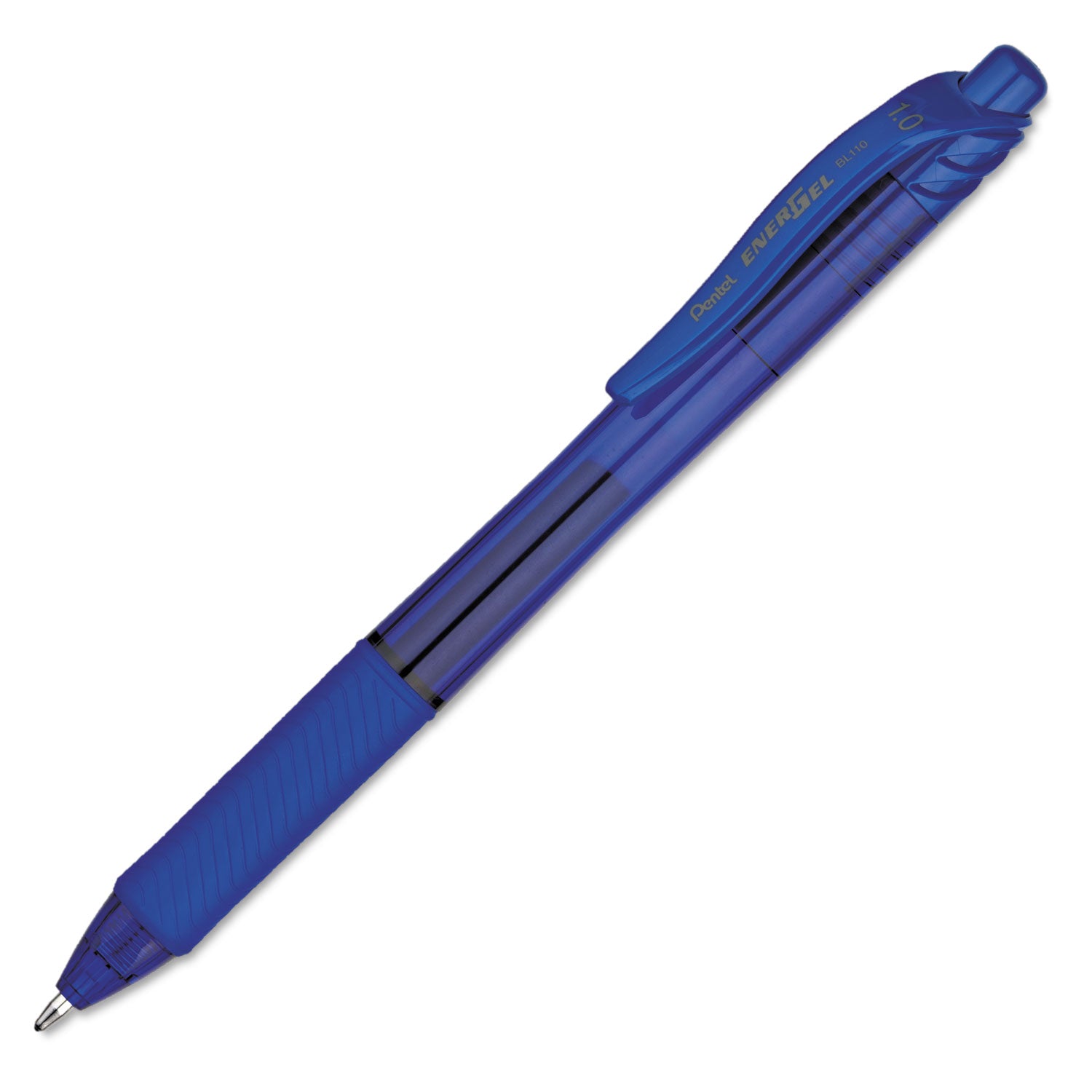 Pentel EnerGel-X Rollerball Pen - 1 mm Bold Pen Point - Refillable - Retractable - Blue Ink - Gel-based - Blue Barrel - Metal Tip - 1 Dozen