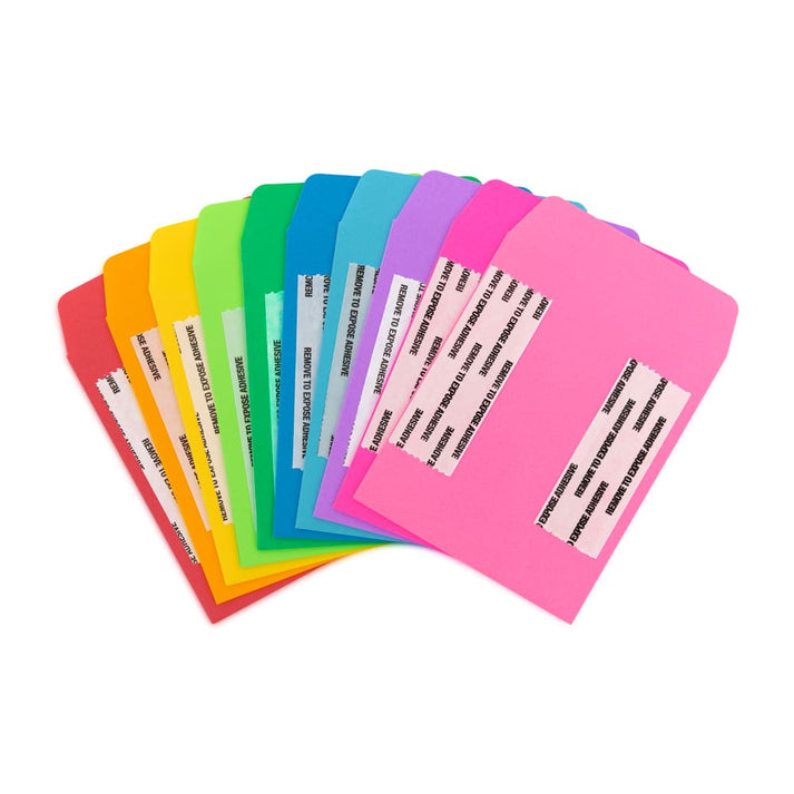 Bright Pressure Sensitive Pockets 30, 3 ea. Of 10 color 3.5"x5"