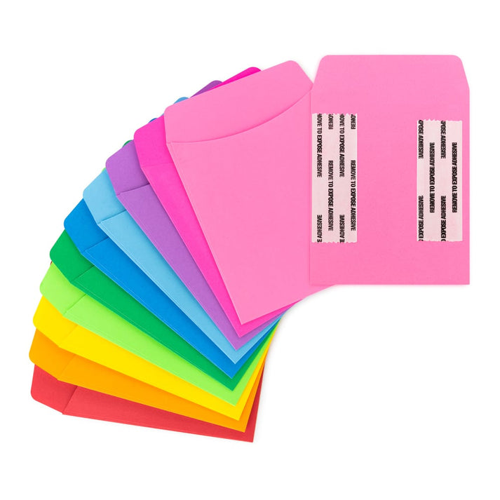 Bright Pressure Sensitive Pockets 30, 3 ea. Of 10 color 3.5"x5"