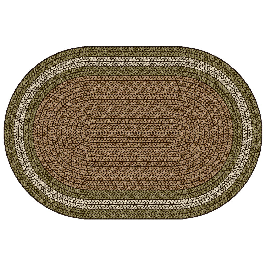Braidful Nature Colors - 6ft x 9ft - Oval - Brown