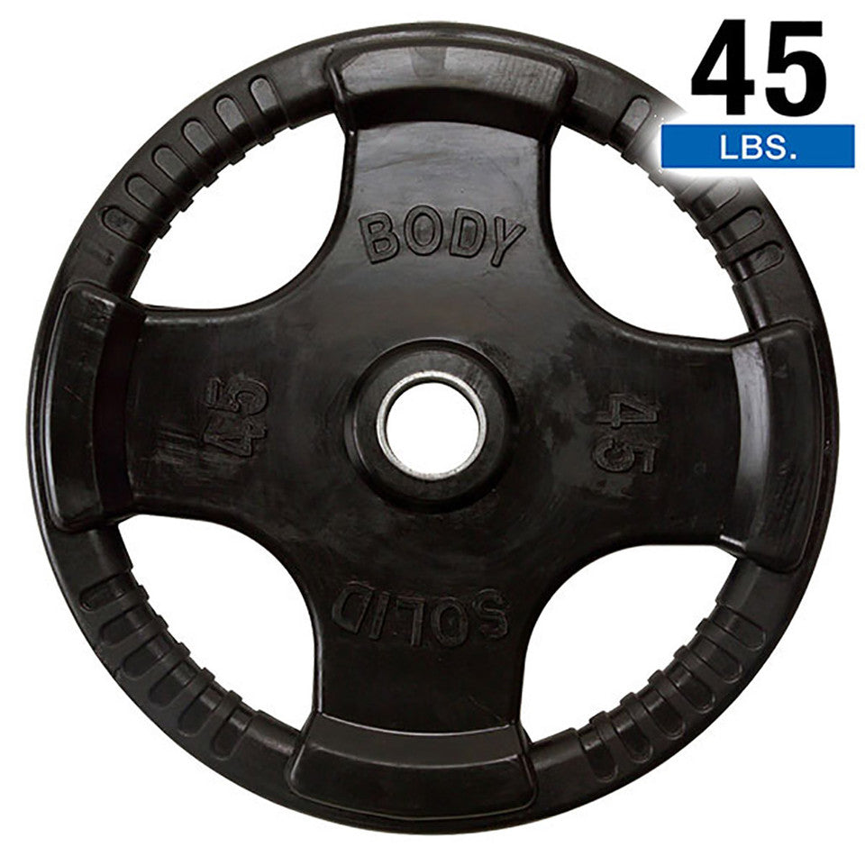 Rubber Grip Plate Black 45Lb