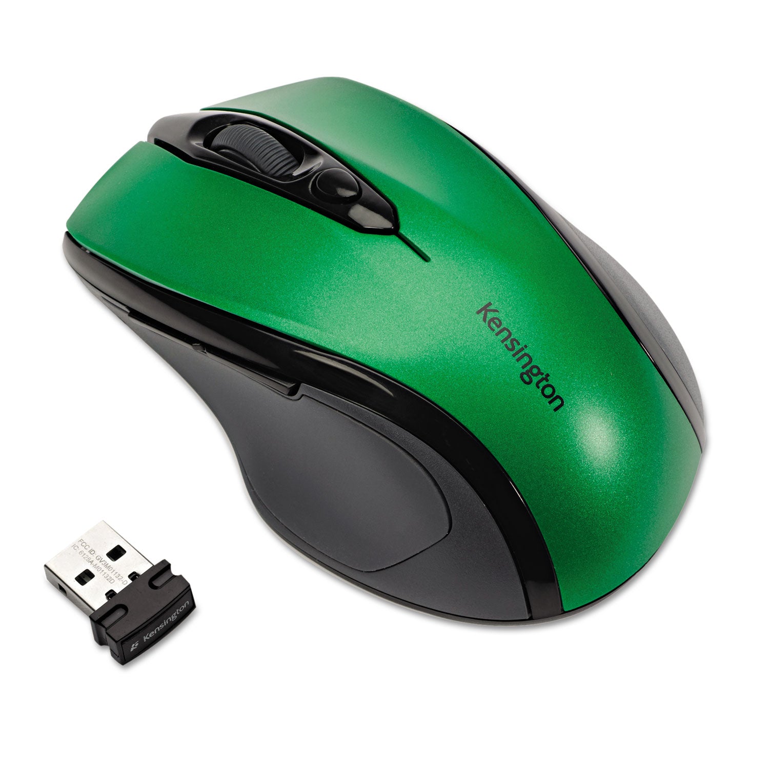 Kensington Pro Fit Mid-size Wireless Mouse - Optical - Wireless - Radio Frequency - 2.40 GHz - Emerald Green - USB - 1750 dpi - Scroll Wheel - Right-handed - 1