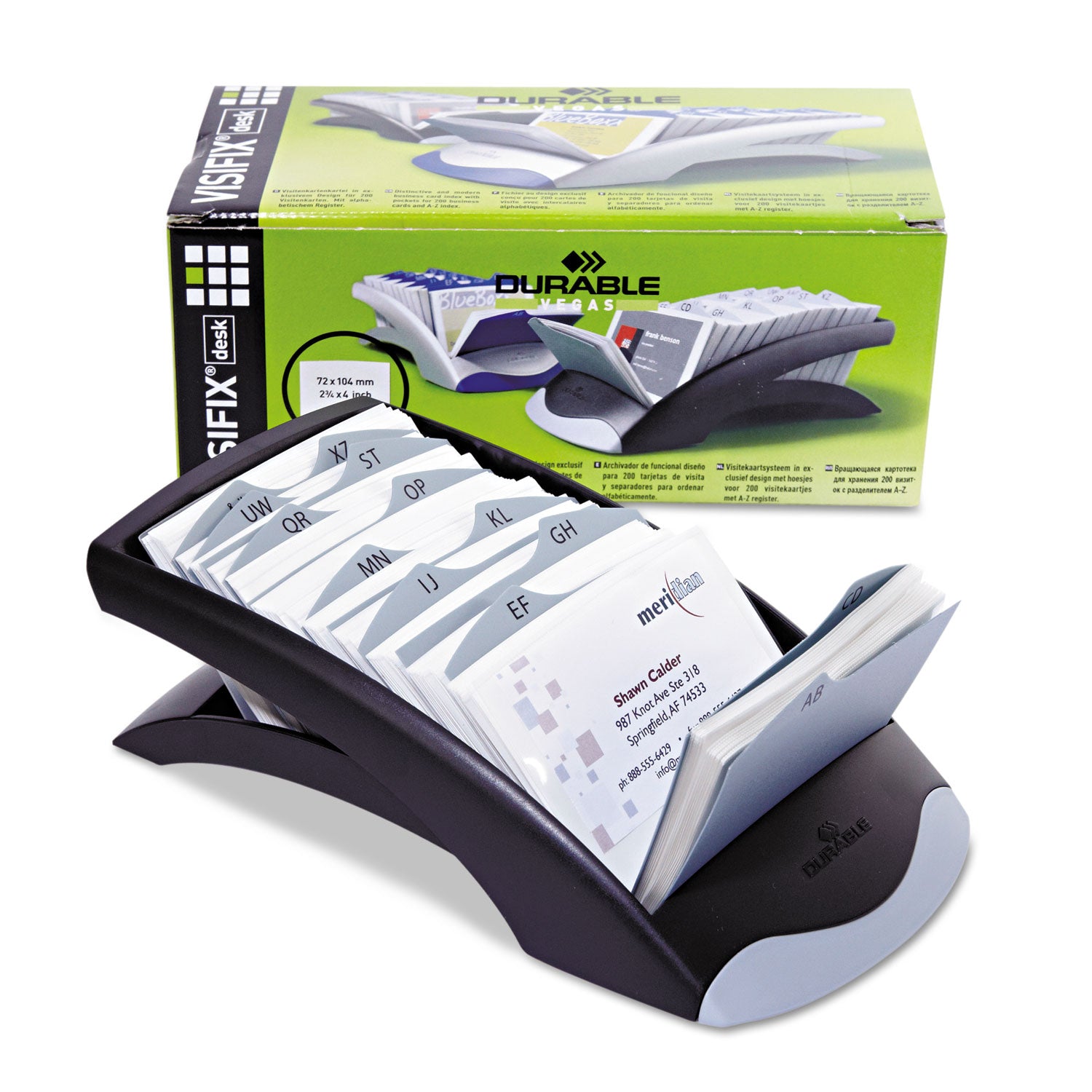 200 Card Capacity - For 2.88" x 4.13" Size Card - Black, Gray