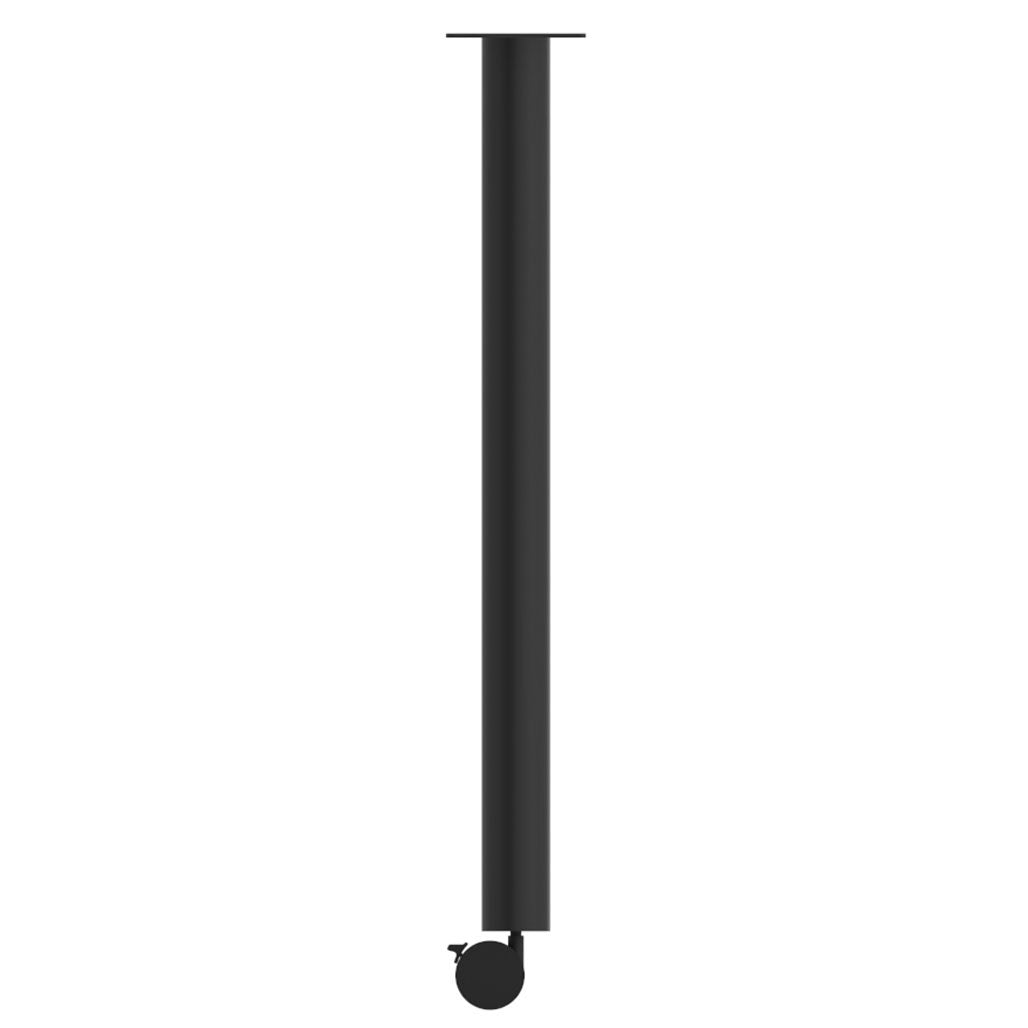 OfficeSource Training Tables Post Leg with Caster - Set of 2 - Black