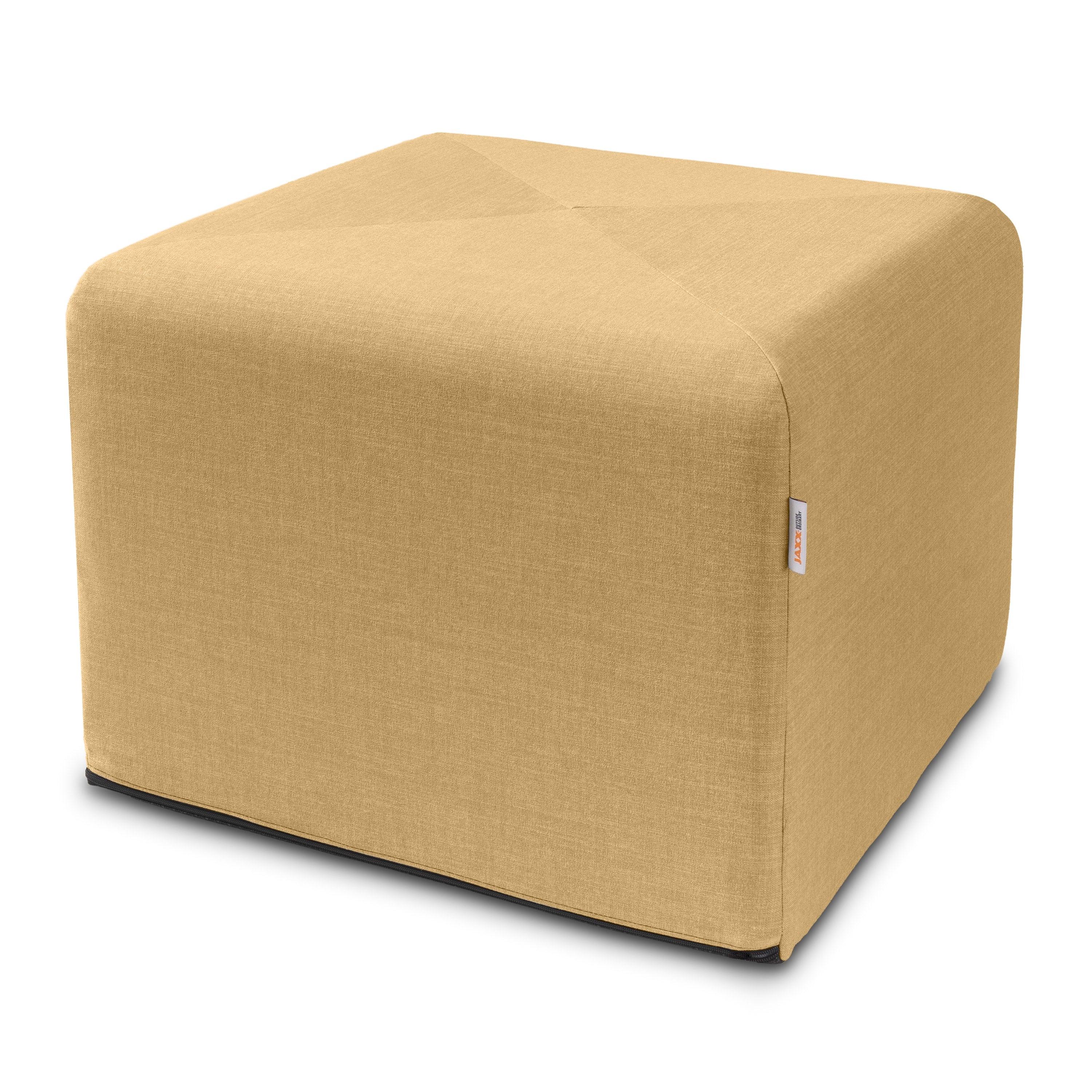 Jaxx Monroe Square Foam Ottoman with Stain Resistant Performance Fabric, Large (24 x 24 x 18), Wheat Gold