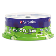 Cd-Rw Rewritable Disc, 700 Mb/80 Min, 12x, Spindle, Silver, 25/pack