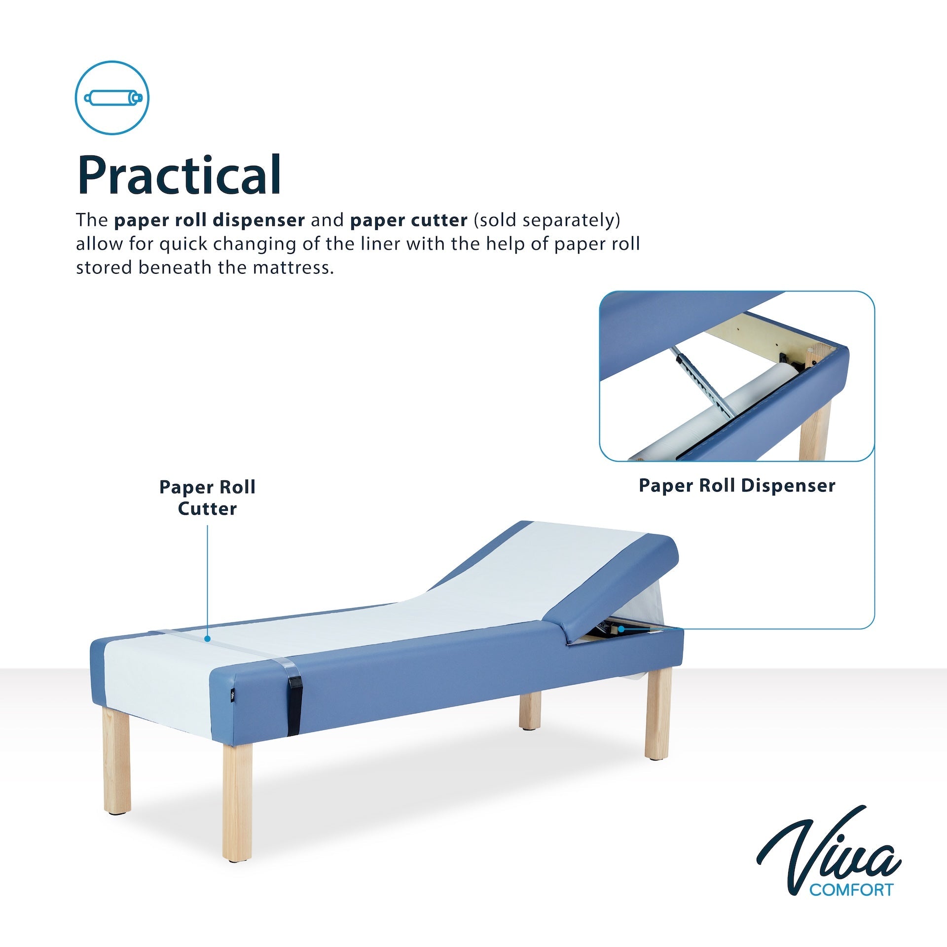 Viva Comfort Lucas Recovery Couch with Adjustable Back,Midnight Express