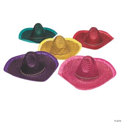 Asst Color Sombrero Hats - 12 Pieces