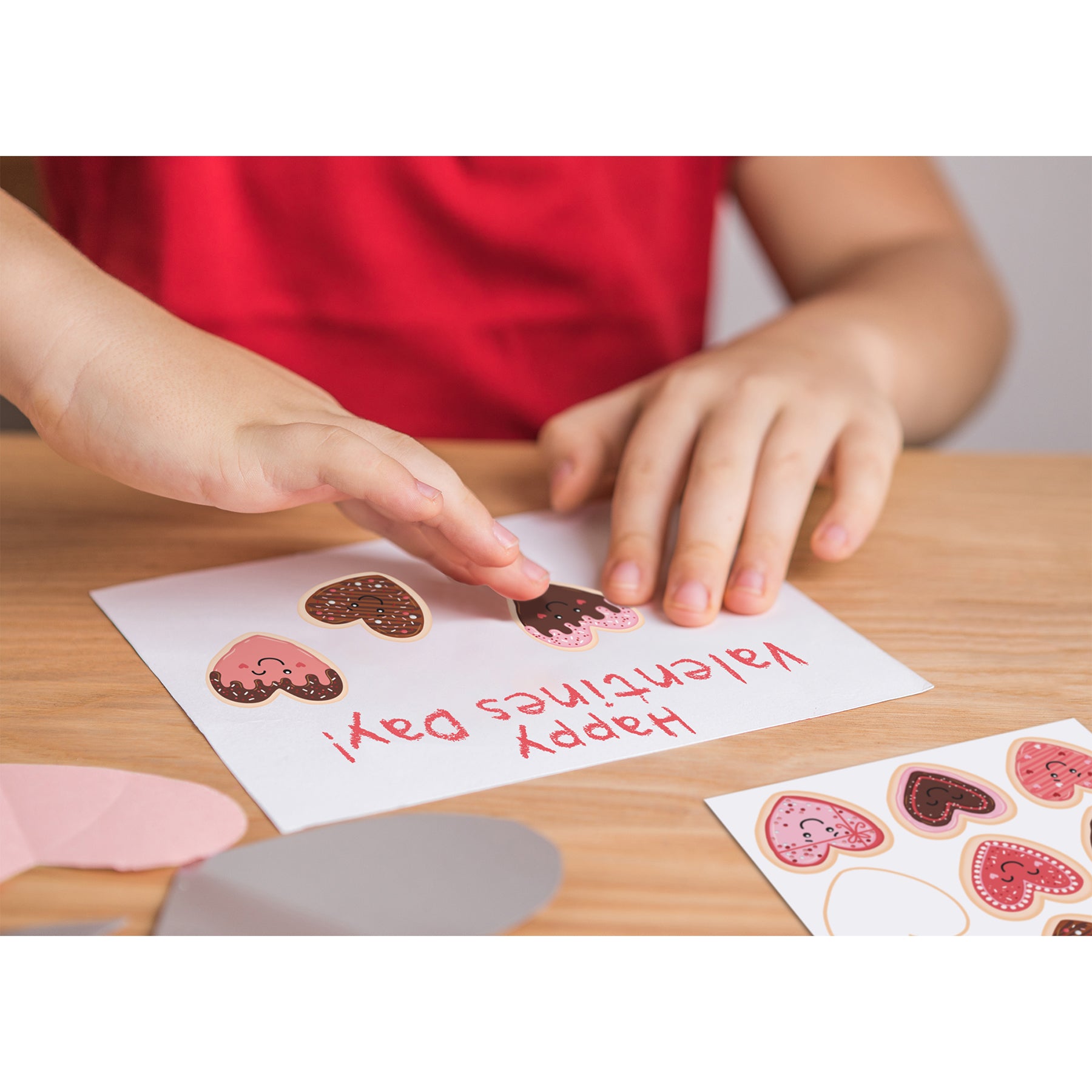 Frosted Heart Cookies Stickers, Pack of 72
