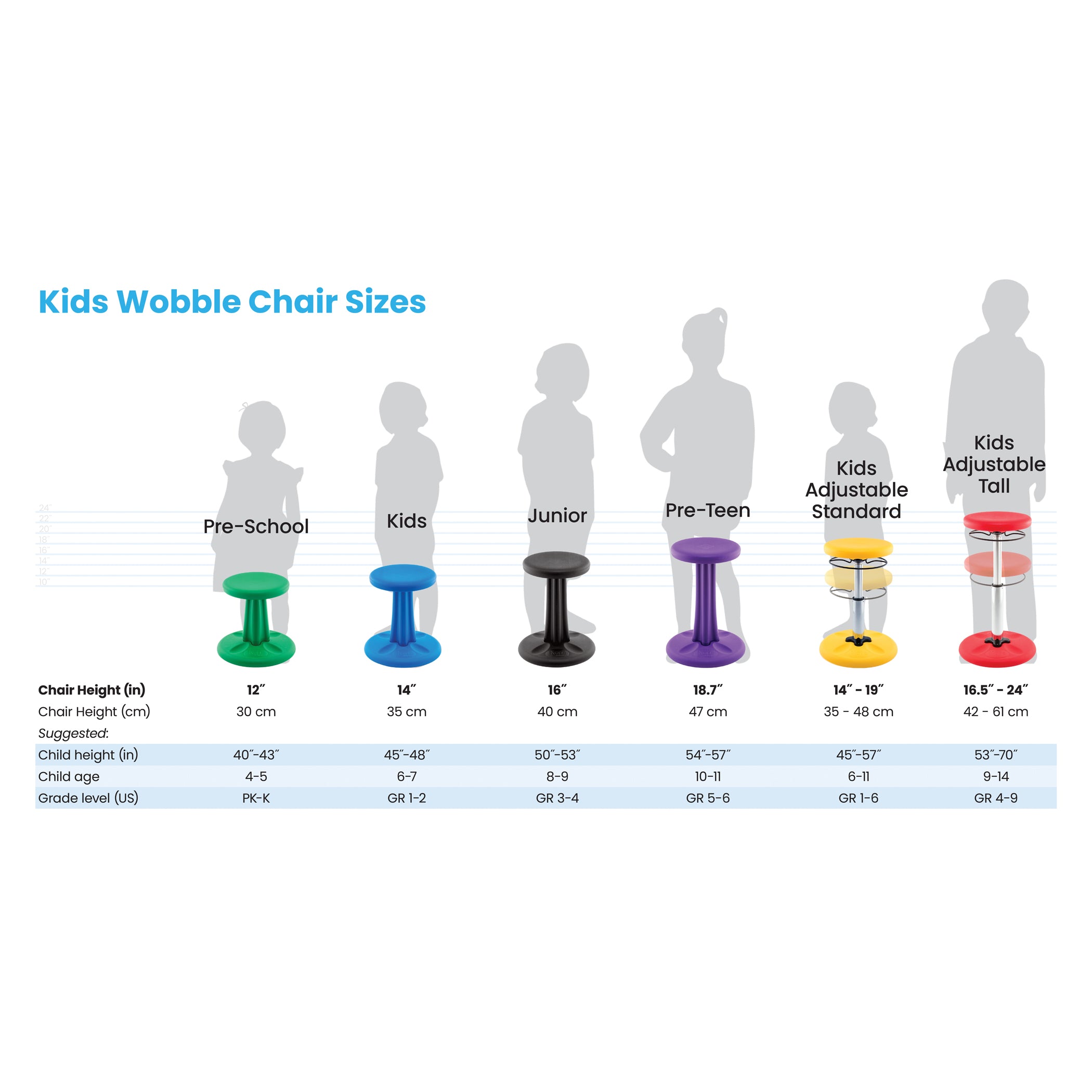 Pre-School Wobble Chair 12", Red