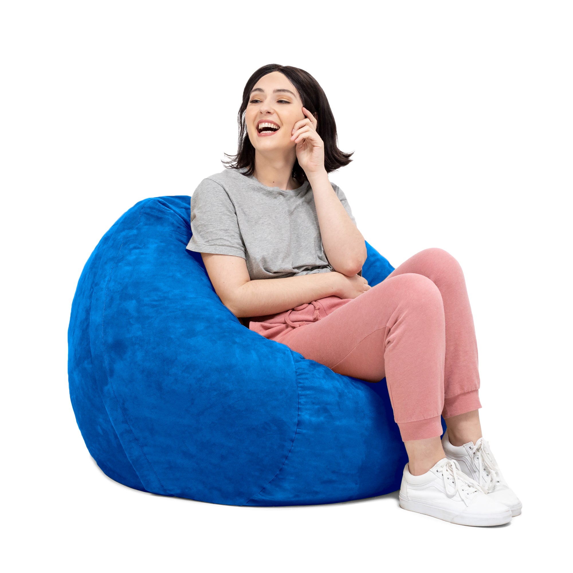 Jaxx Saxx 3 Foot Bean Bag Chair with Removable Cover, Blueberry