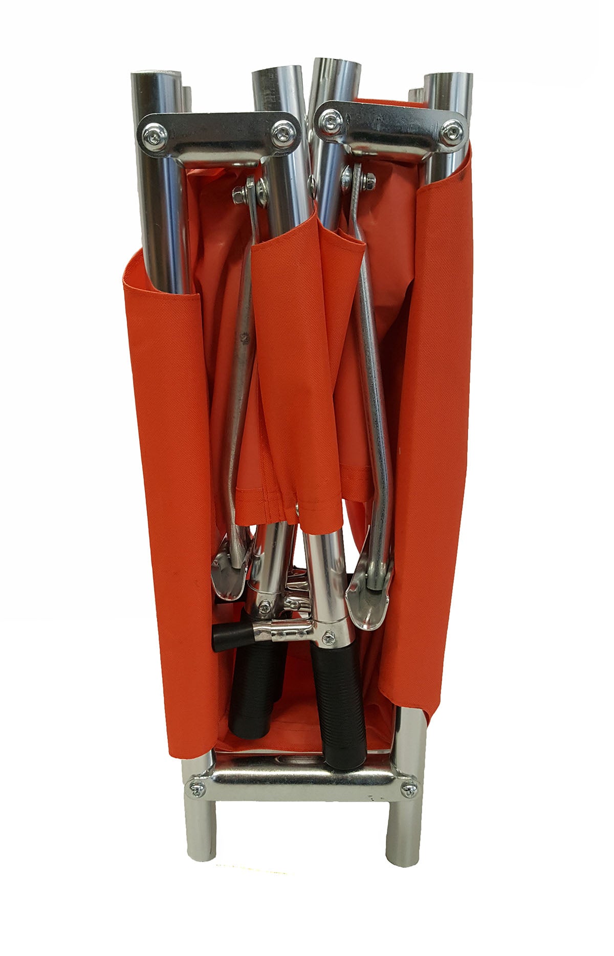 Four Fold Stretcher, Aluminum, Orange with Handles & Bag