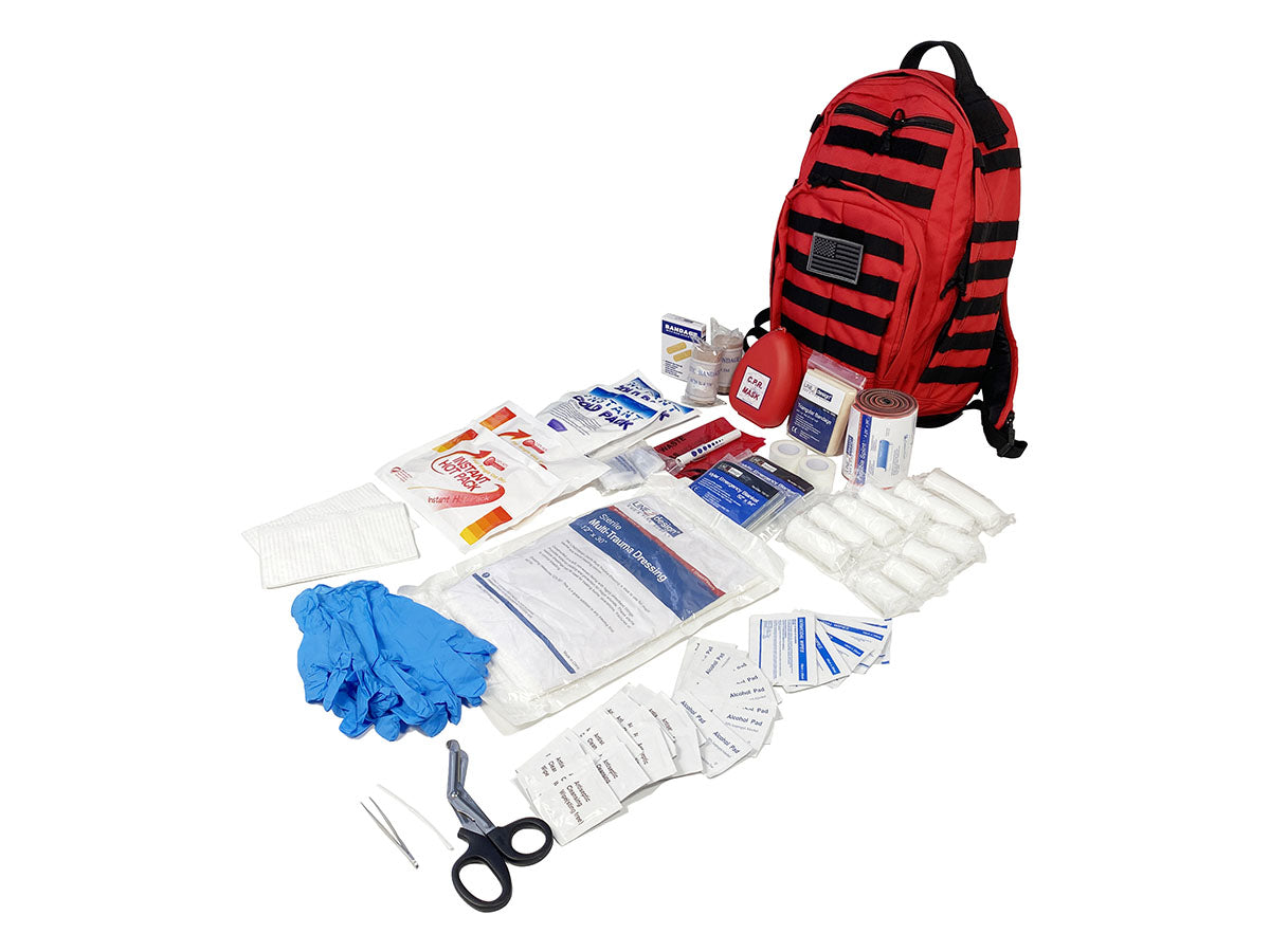 First Aid Kit, Standard Assault Pack, 16" x 11" x 9", Red