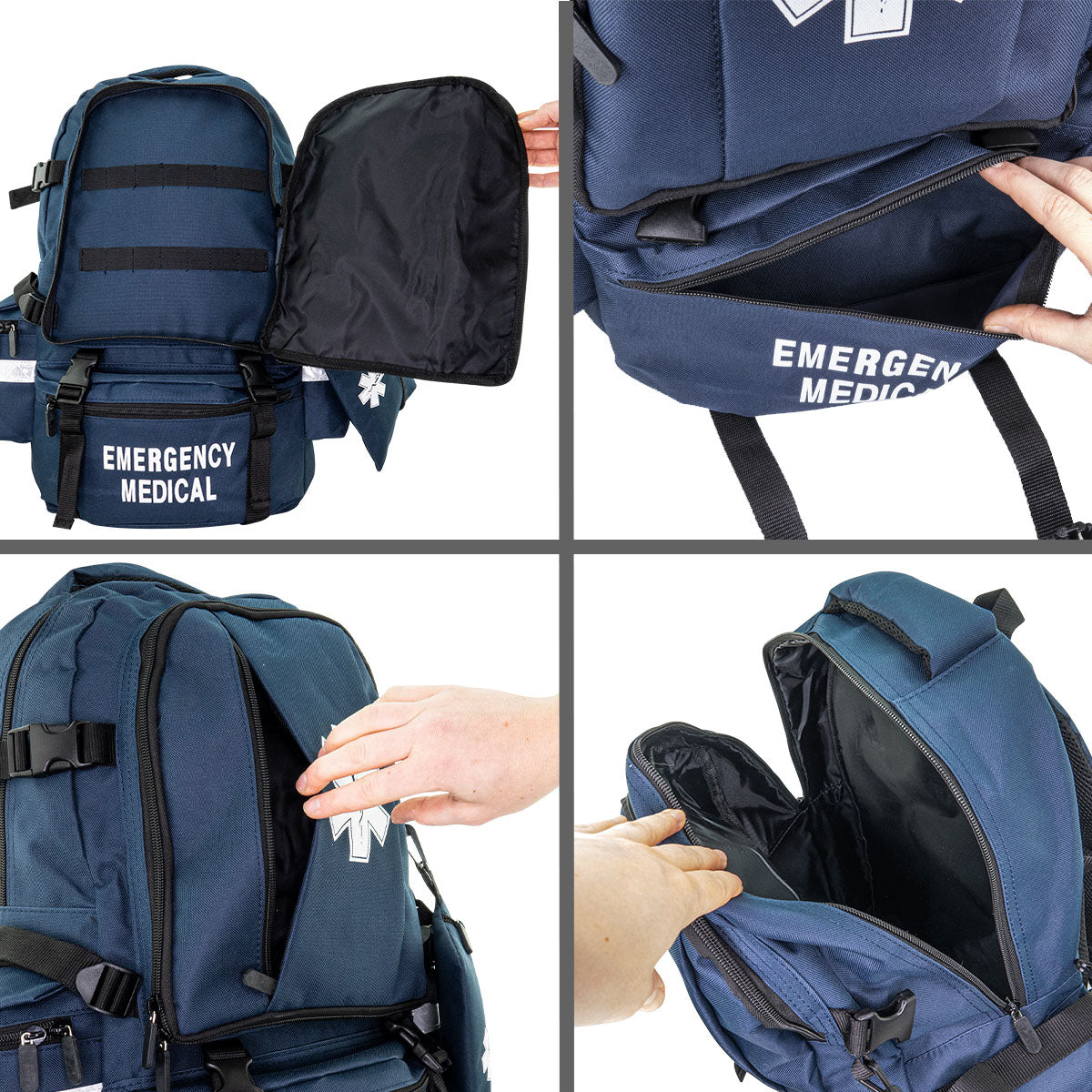 Large Medical Backpack, 21.25" x 14" x 12", Navy