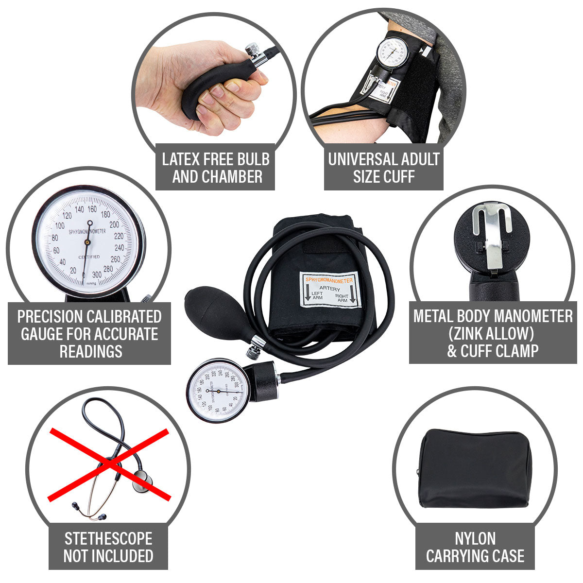 Blood Pressure Cuffs, Large Adult, Black