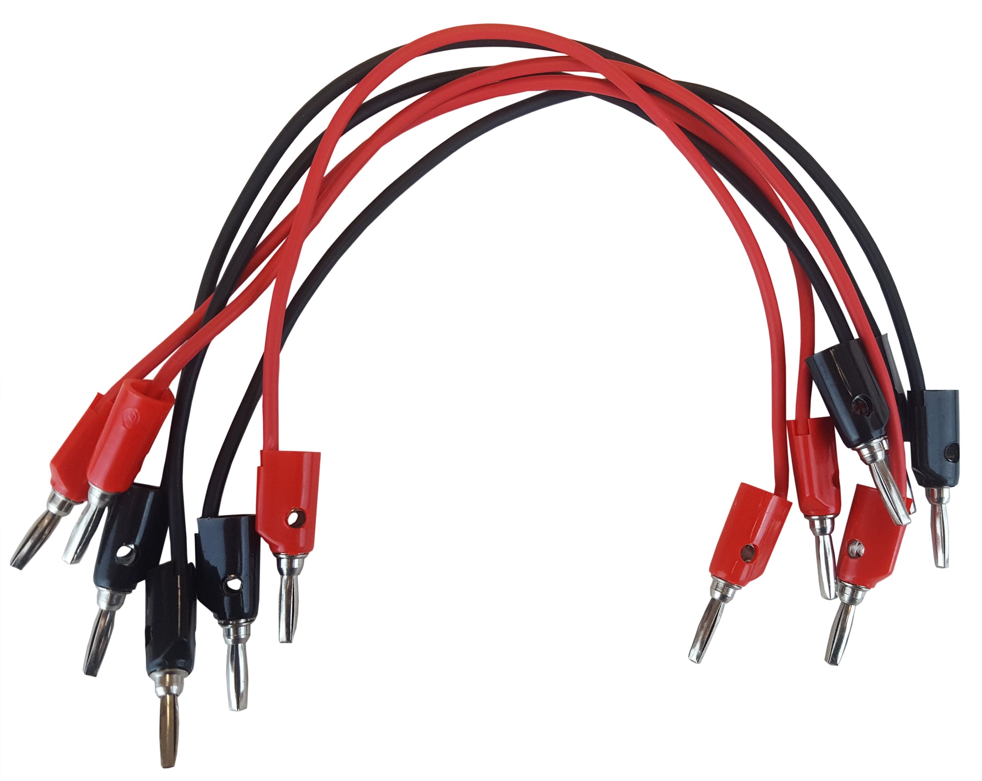 Connector Cord, Banana Plug 12" pk - 3 red, 3 black.