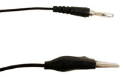 Connector Cords, 12", Alligator to Banana Plug, Black, 12 per Pack, Case of 120