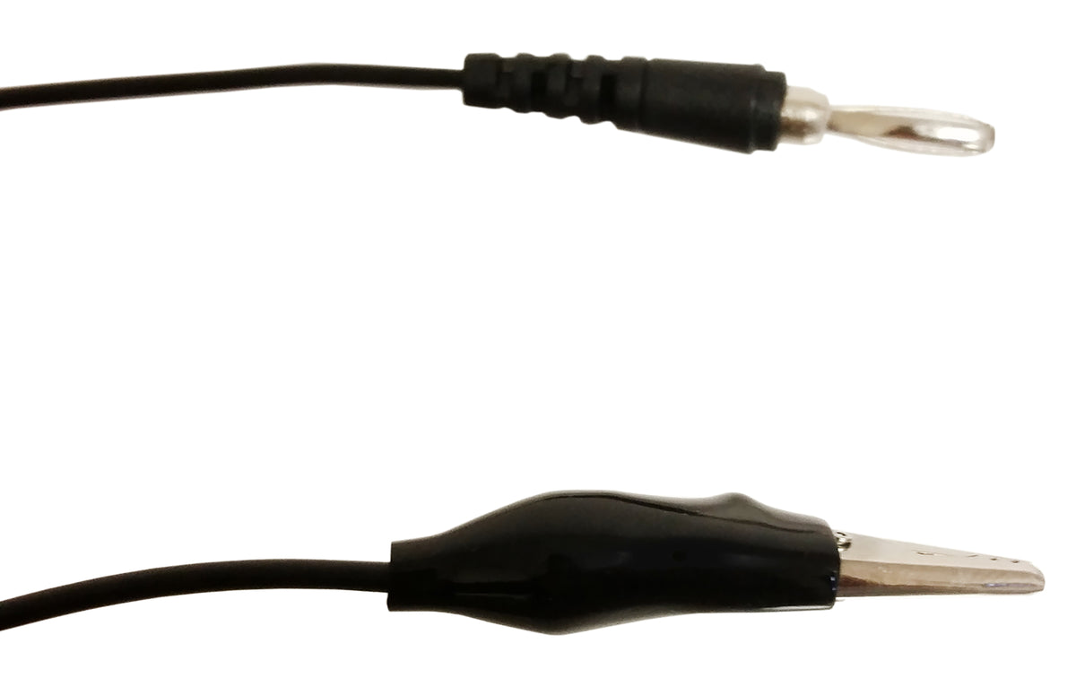Connector Cords, 24", Alligator to Banana Plug, Black, Pack of 12