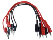 Connector Cord, Alligator/Banana 12". 3 red and 3 back. 6 per pack.