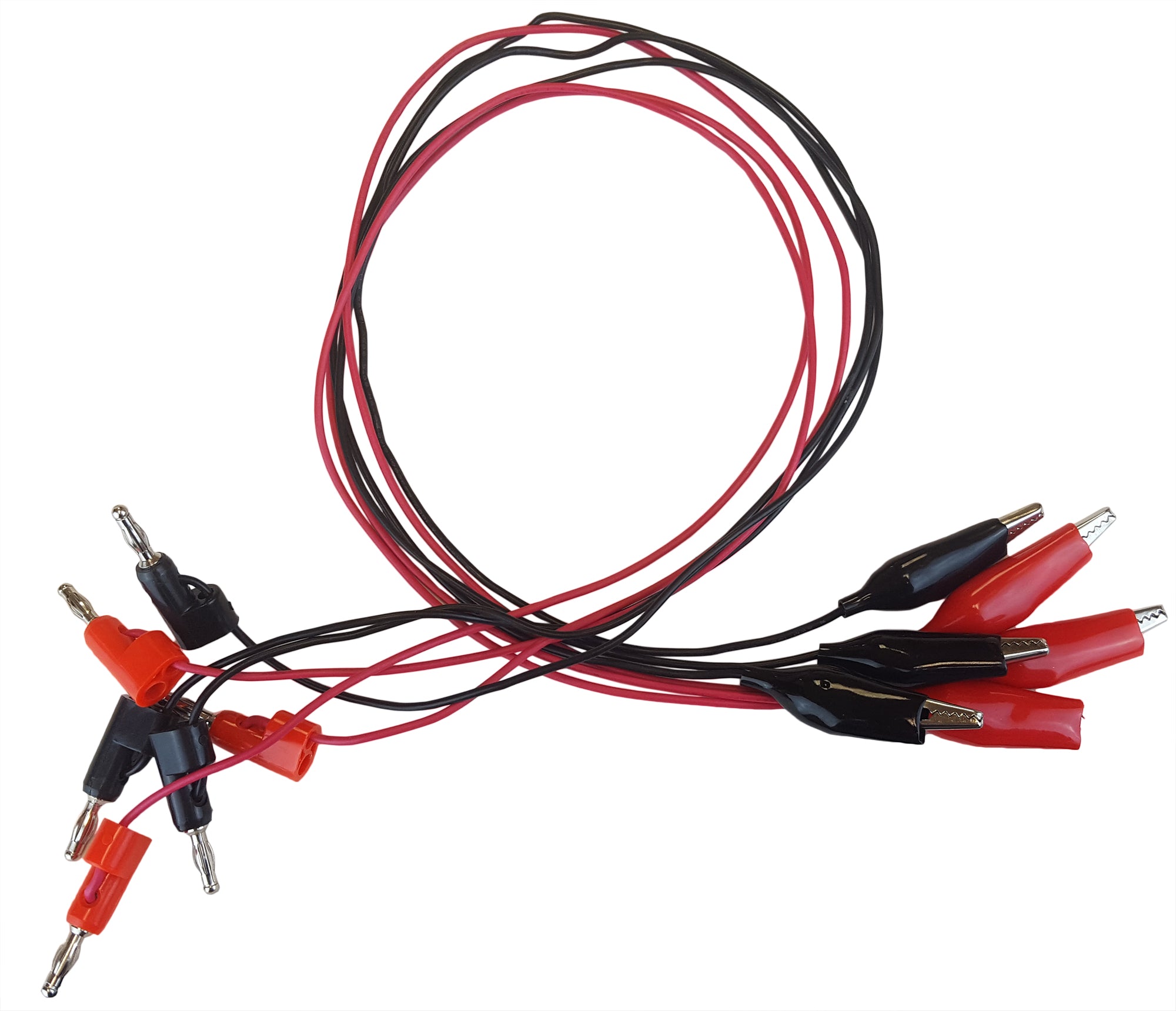 Connector Cord, Alligator/Banana 24" 3 red 3 black. Pack 6.