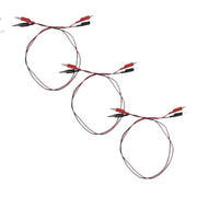 Connector Cord, 24", Alligator to Alligator, Red and Black, Pack of 3 Pairs