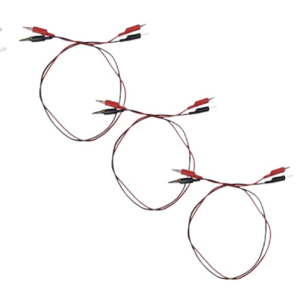 Connector Cord, 24", Alligator to Alligator, Red and Black, Pack of 3 Pairs