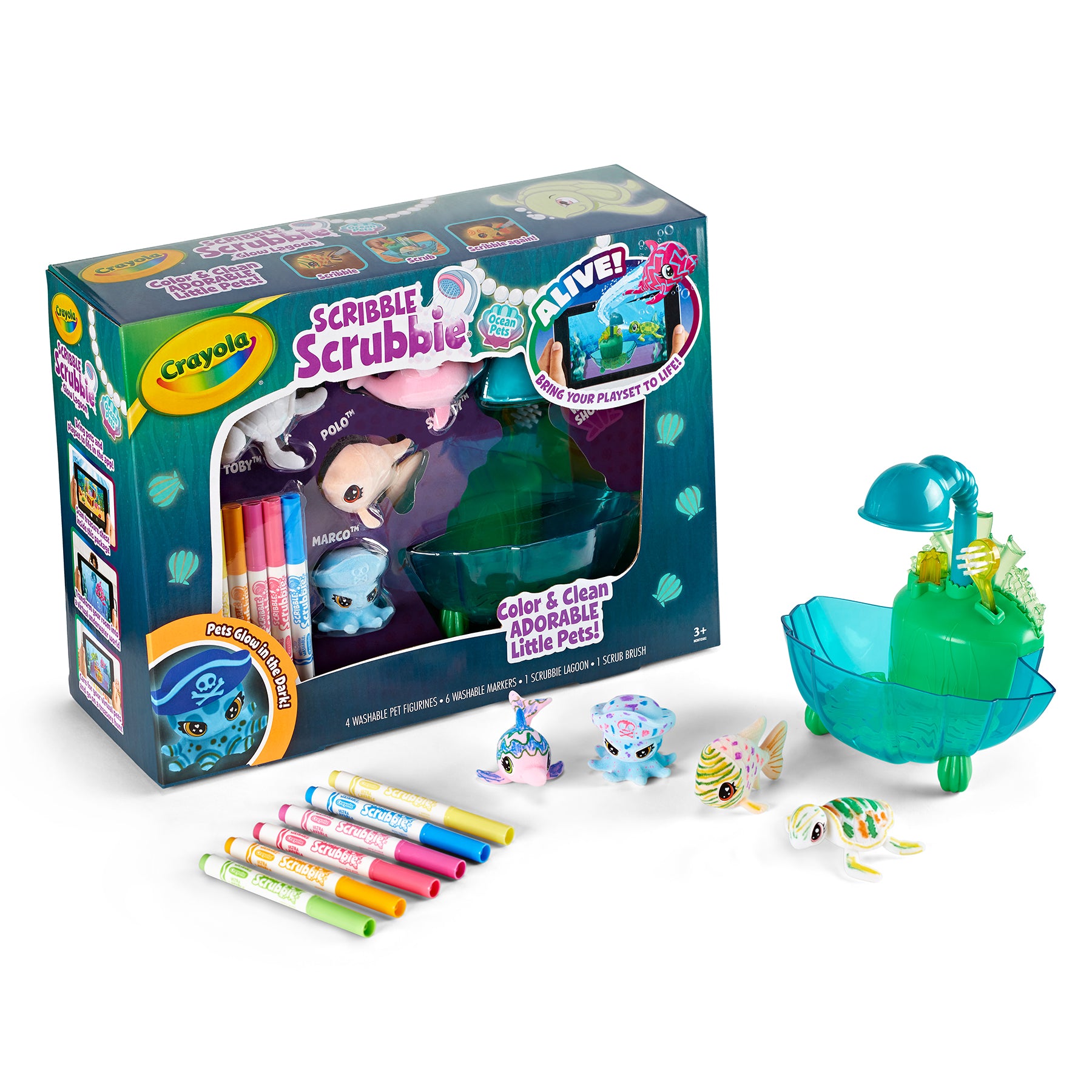 Scribble Scrubbie Ocean Pets Glow Lagoon