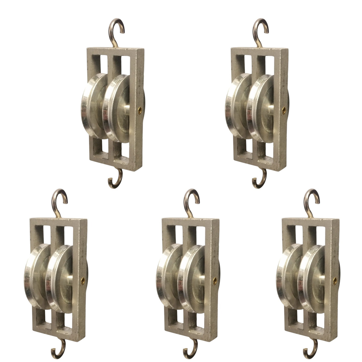Pulley, Double, Parallel, Aluminum, 50mm, Pack of 5
